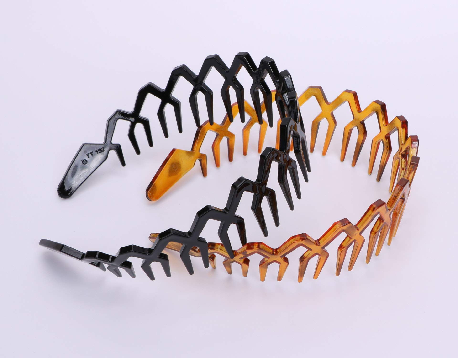 Unisex Plastic Shark Tooth Headband - Zigzag Hair Comb Hairband for Women & Men - Brown Hair Hoop Accessory for Costume Parties & Halloween