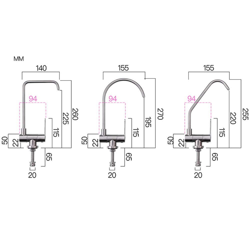 Stainless Steel Folding RO Faucet for Kitchen Sink - Pure Water Filter