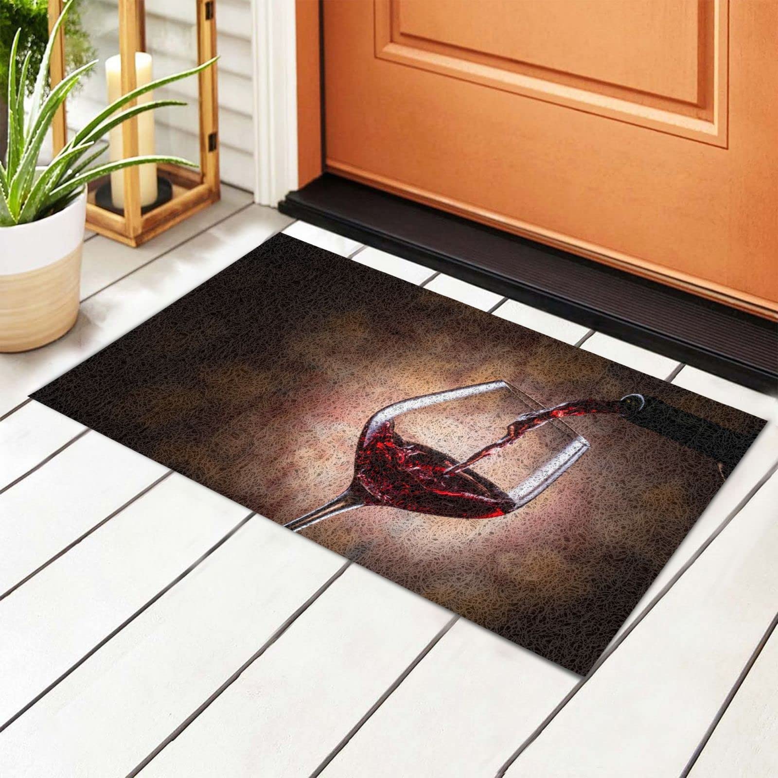 Non-Slip Personalized Wine Door Mat - Absorbent Indoor/Outdoor Rug for Home Decor