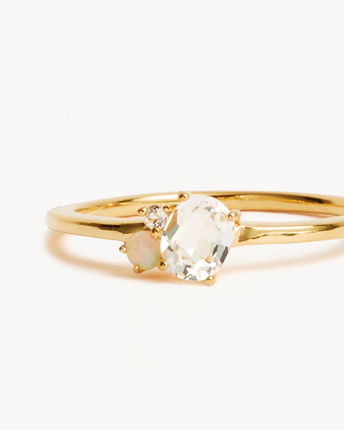 18K Gold Vermeil April Birthstone Ring - Elegant Personalized Jewelry for Women, Perfect Gift for Birthday, Anniversary & Mother's Day