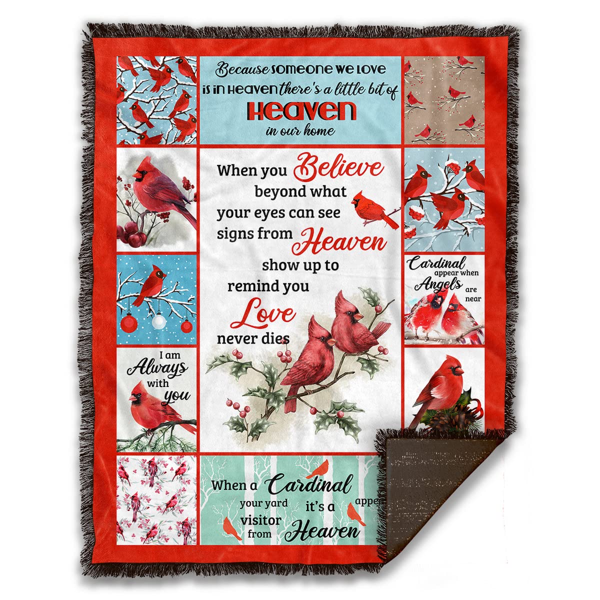 UrVog Cardinal Fleece Blanket - Soft Mink Woven Throw Blanket, 60x80 Inches, White - Cozy & Warm for Bed, Sofa, and Travel