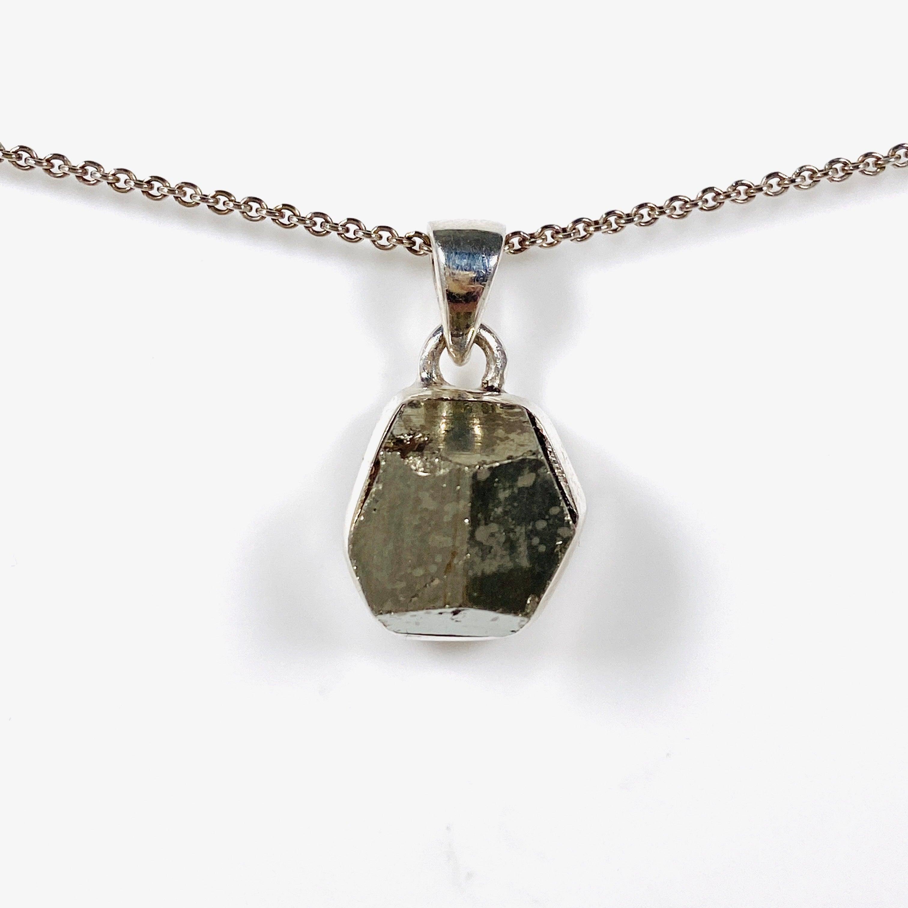 Natural Pyrite Raw Stone Pendant Necklace - Handmade Healing Crystal Jewelry for Women & Men - Perfect for Meditation, Energy Healing & Spiritual Gifts