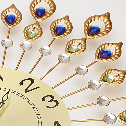 Luxury Peacock Wall Clock - European Iron Art for Home Decor