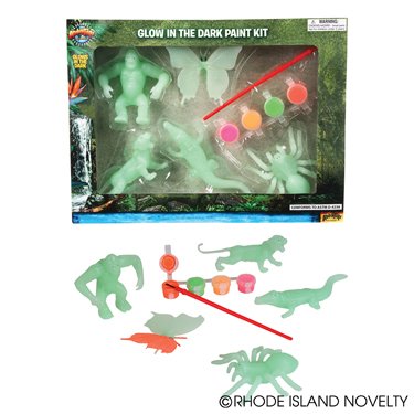 Glow in the Dark Jungle Paint Set for Kids - Non-Toxic Fluorescent Acrylic Paint Kit for DIY Art Projects, Halloween Decorations & Nighttime Wall Murals