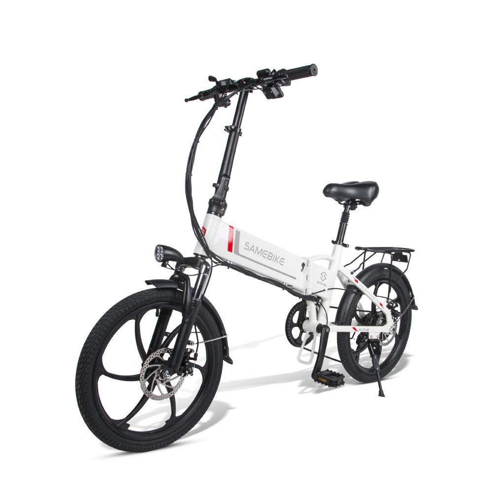 SAMEBIKE 20 Inch Folding Electric Bike for Adults - 350W Motor, 48V 10.4Ah Removable Battery, 7-Speed Commuter E-Bike | Perfect for Urban Commuting, Campus Travel & Weekend Adventures