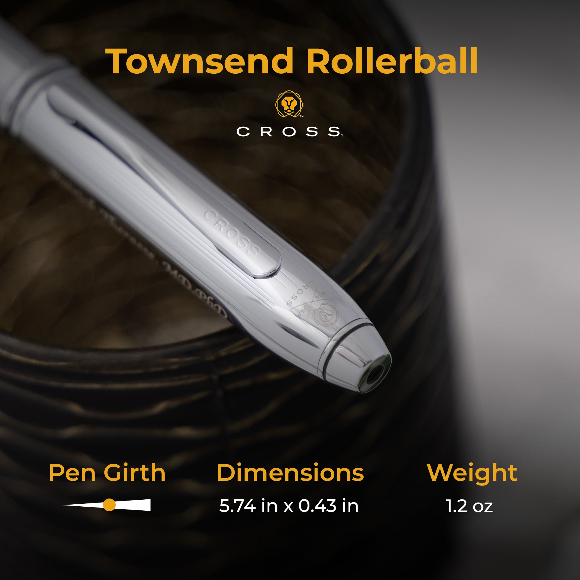 Cross Townsend Lustrous Chrome Ballpoint Pen - Premium Writing Instrument for Business, Gifts & Everyday Use - Smooth Writing Experience for Office, School & Professional Settings