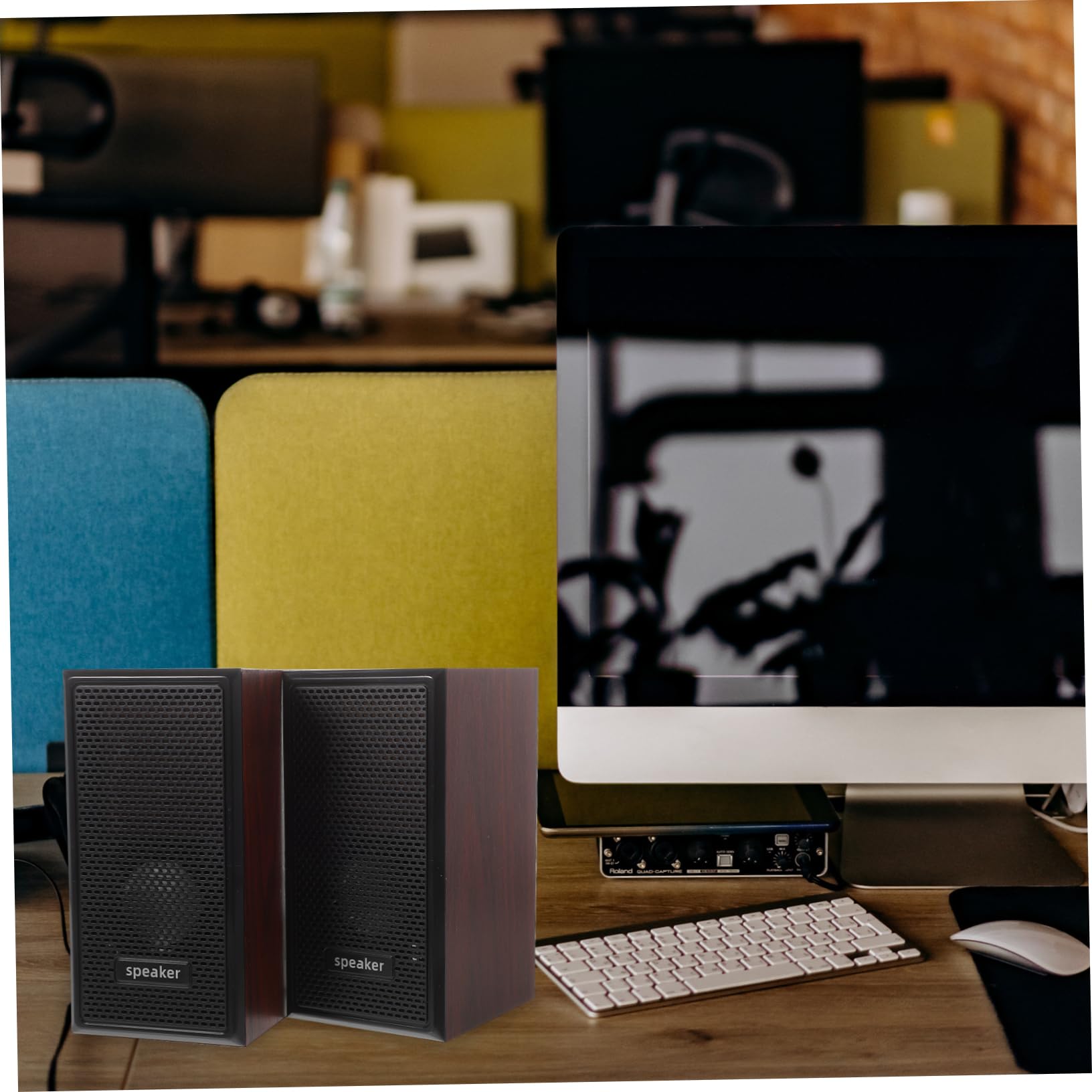 Veemoon Wooden PC Speakers for Desktop & Laptop - Compact 2-Piece Set for Enhanced Sound Quality | Perfect for Home Office, Gaming, and Multimedia Use