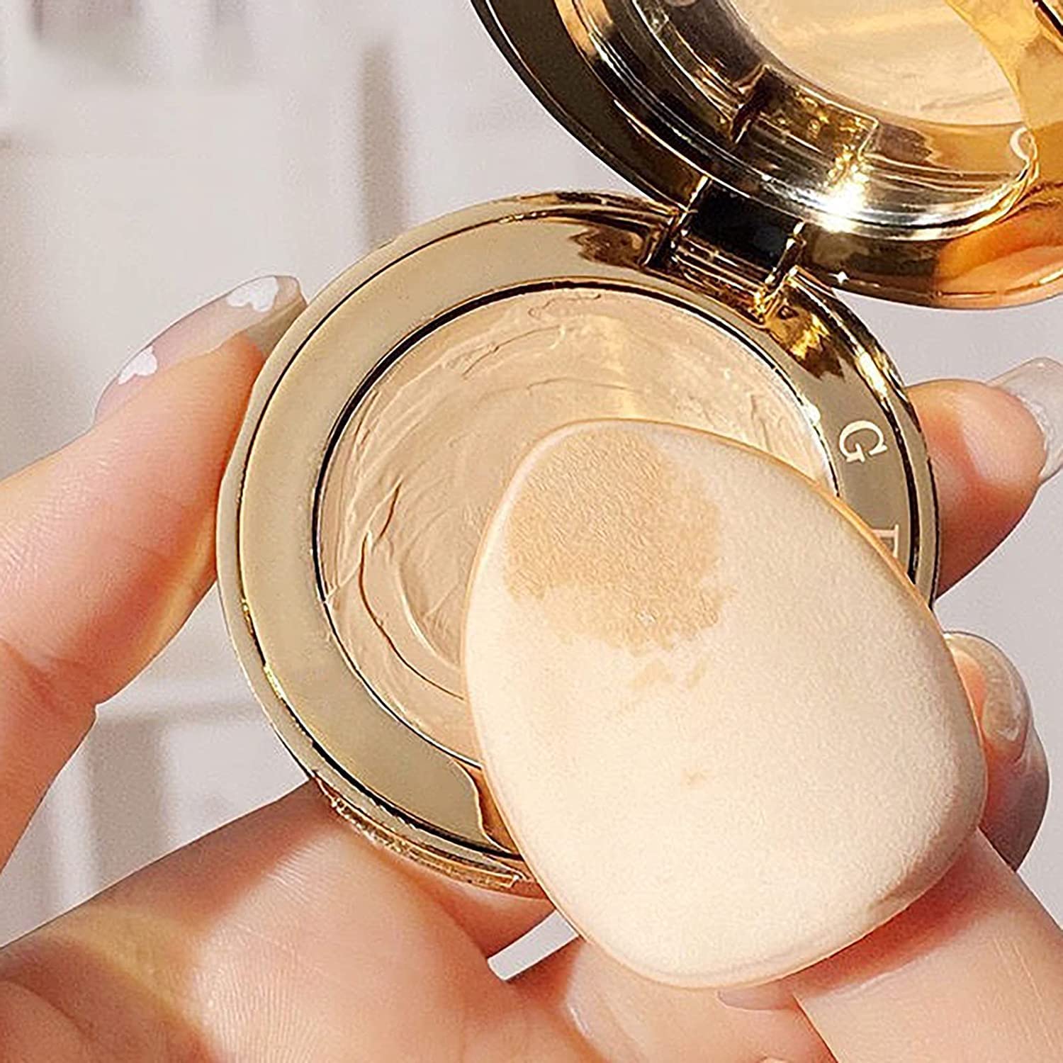 Mini Finger Powder Puff 4 Pack - Soft Cosmetic Finger Sponges for Foundation, BB Cushion, Cream & Concealer Application - Perfect for Travel, Touch-Ups & Professional Makeup Kits