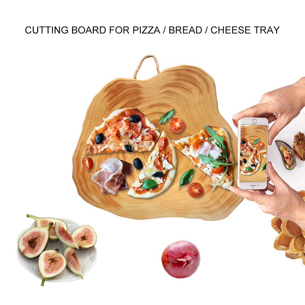 Premium Ginkgo Wood Cutting Board - 5cm Thick Natural Wood Chopping Block for Kitchen, Vegetables, Fruits, Cheese, Bread & Pizza - Unique Irregular Shaped Serving Tray - Perfect Housewarming & Wedding Gift for Food Lovers - Ideal for Home Cooking, Entertaining & Gourmet Food Presentation
