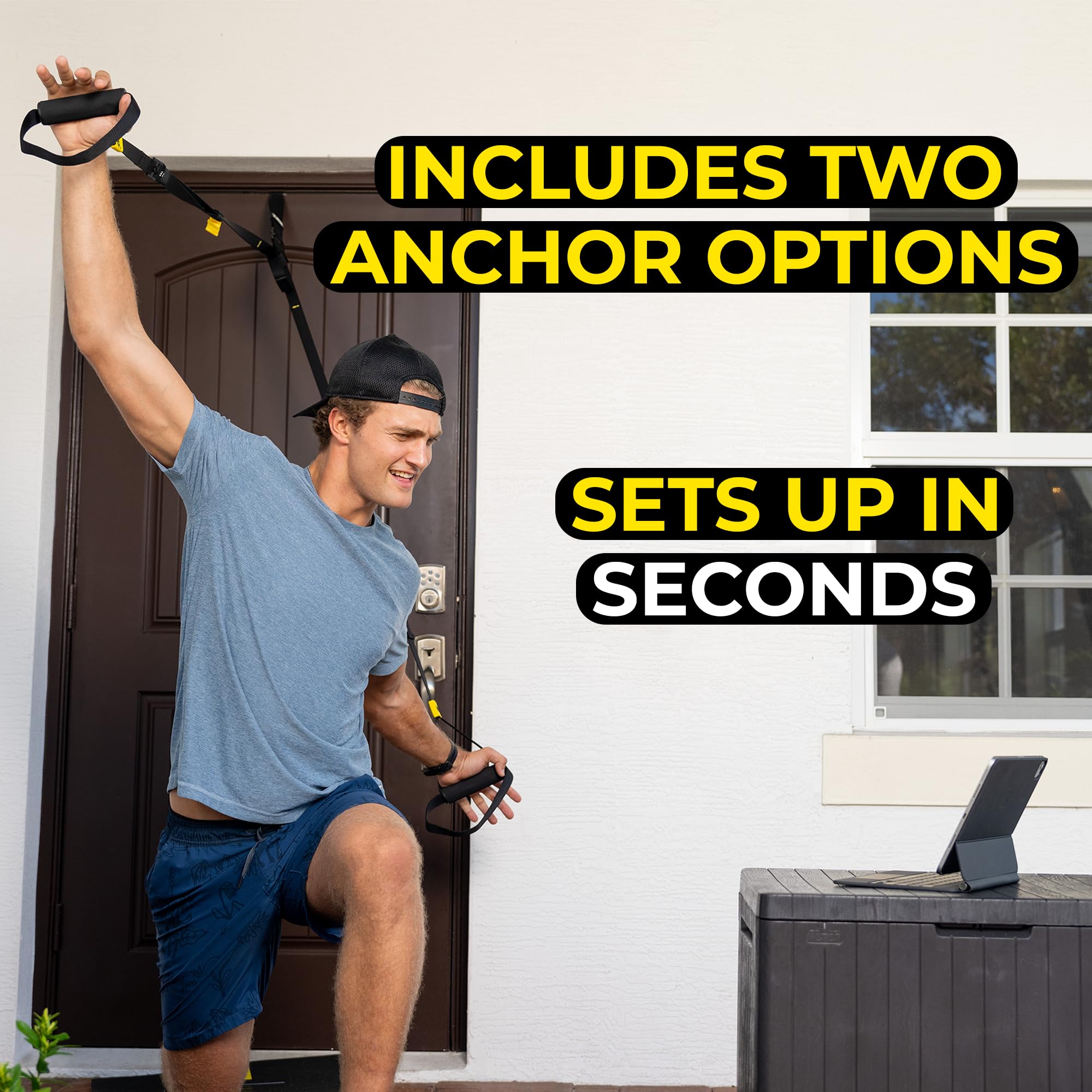 TRX GO Suspension Trainer System - Portable Full Body Workout Equipment for Home & Outdoor Fitness | Lightweight Training Tool for All Levels | Fast & Effective Strength Exercises (Grey) | Perfect for Travel, Apartment Workouts & Park Training
