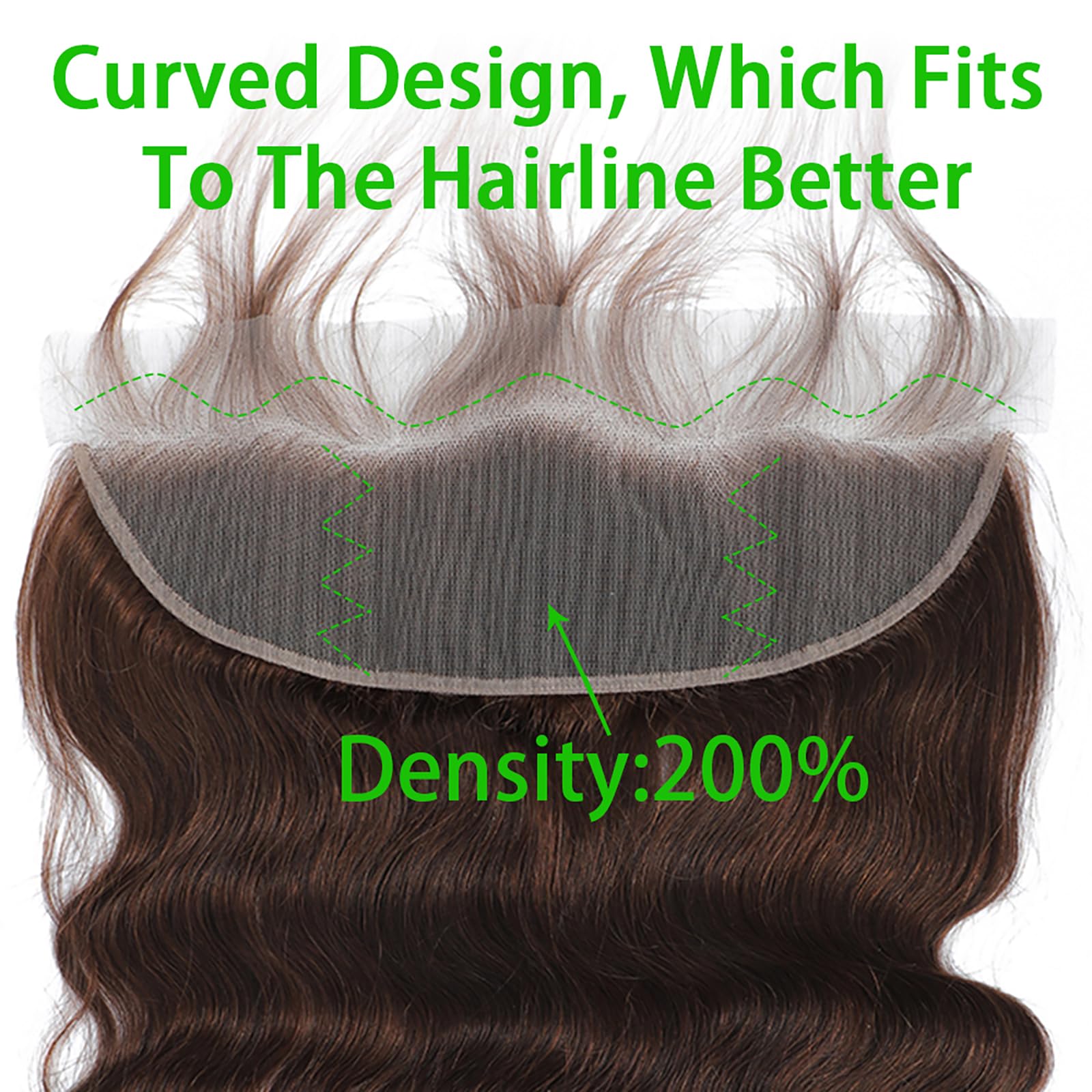 Kapelli 10A Brazilian Virgin Human Hair Bundles with Lace Frontal - 16 18 20+14 Inch Body Wave Bundles in Light Brown | Natural Looking Lace Closure with Baby Hair for Stunning Weaves & Protective Styles