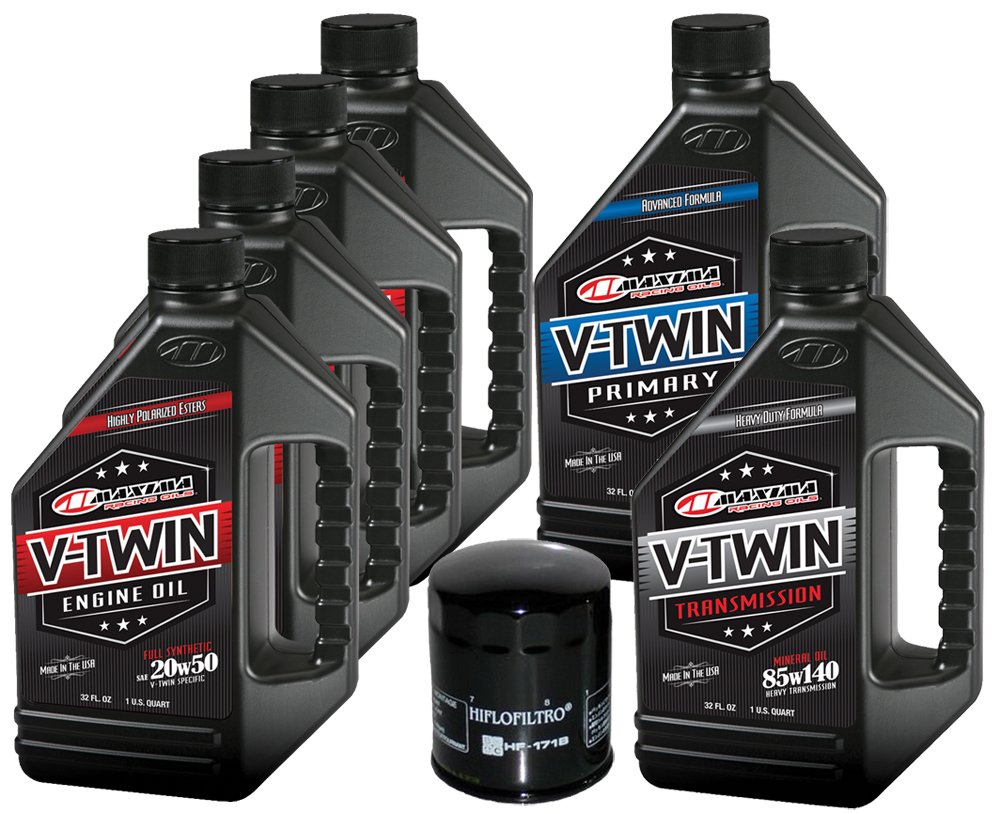 MaxHiflo VTTOCK12 Full Synthetic Engine Oil Change Kit for Harley Davidson Twin Cam V-Twin Motorcycles - 6 Quart Oil Change Kit for Improved Performance & Engine Protection - Perfect for Routine Maintenance & Long Rides