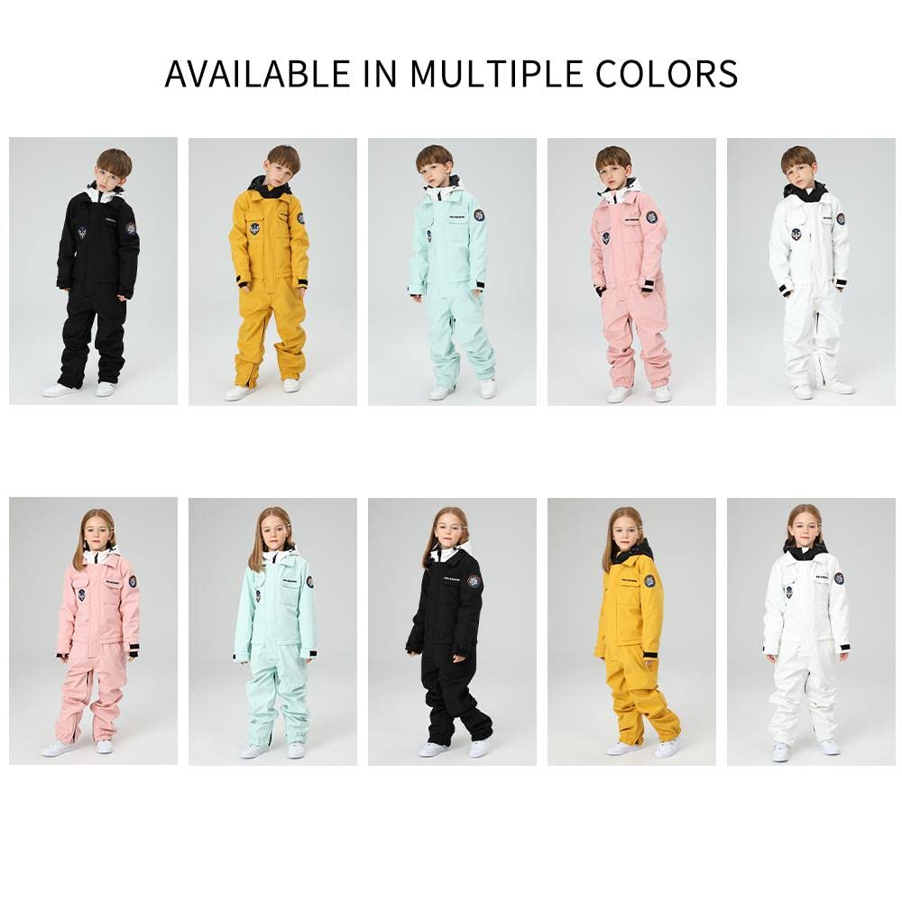 RIUIYELE Kids Waterproof Ski Suit - Winter Warm Snowboard Jumpsuit for Boys & Girls | One-Piece Snowsuit for Skiing, Snowboarding & Outdoor Play