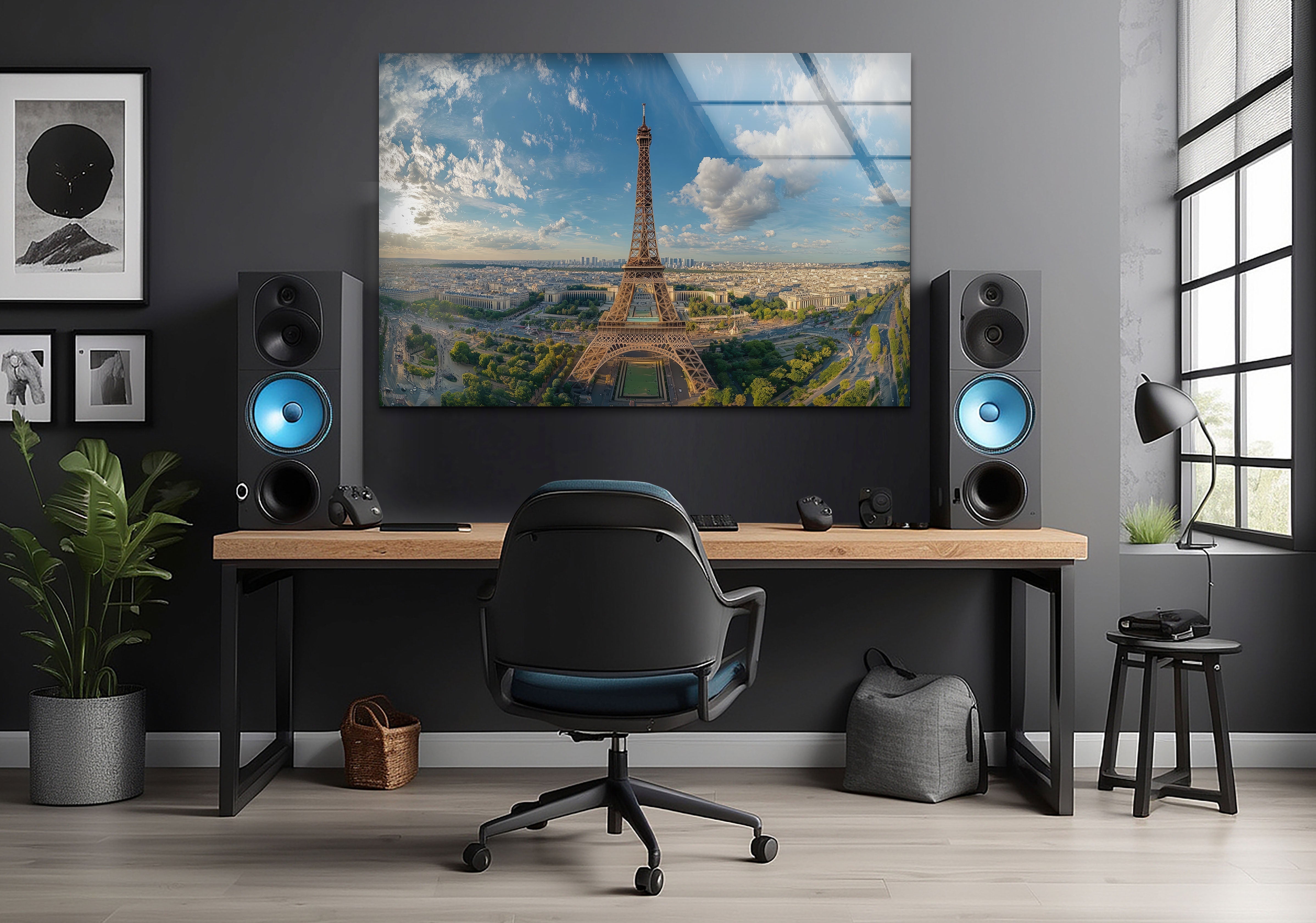 Paris Eiffel Tower Glass Wall Art - Elegant Landscape Decor for Living Room, Bedroom & Office