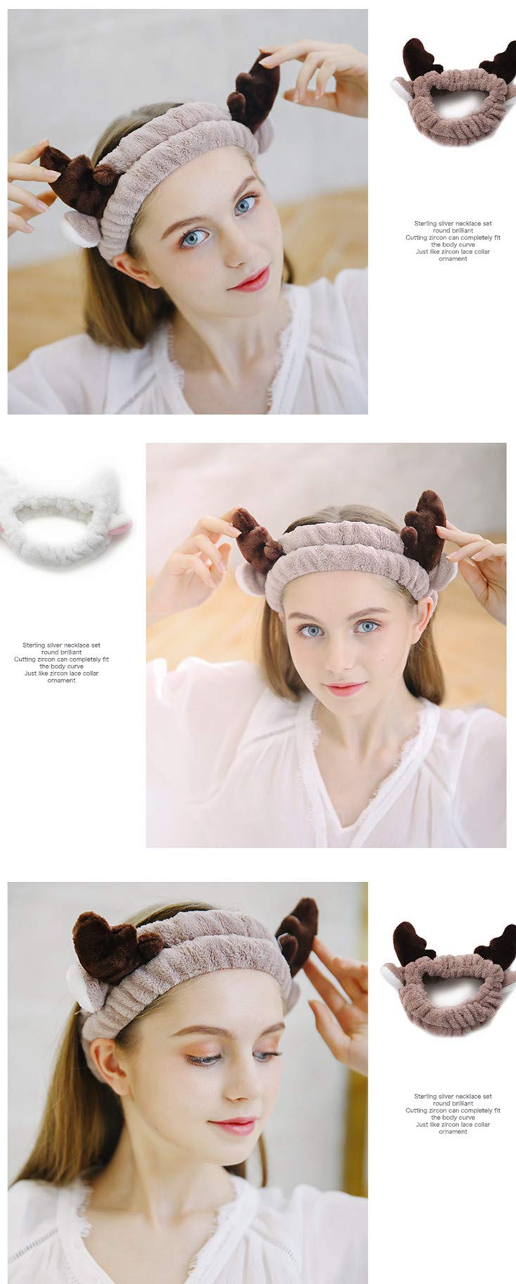 Elk Headband for Women & Girls - Soft Fleece Spa Facial Headband, Makeup Headwrap for Skincare & Hair Care - Perfect for Birthday, Christmas, Valentine's Day Gifts (Coffee Brown) | Great for Home Spa Days, Salon Visits & Self-Care Routines