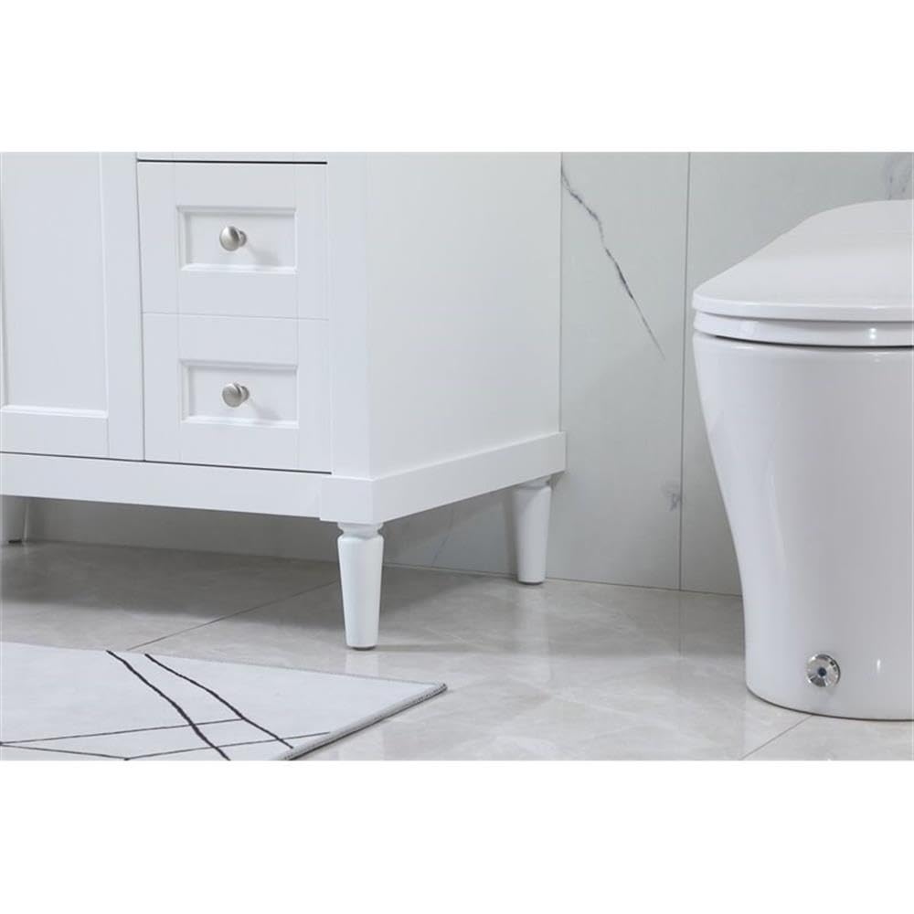 Modern 36-Inch White Bathroom Vanity with Under Sink Storage - Elegant Single Sink Bathroom Cabinet Organizer for Home Decor | Perfect for Small Bathrooms, Powder Rooms & Apartment Renovations