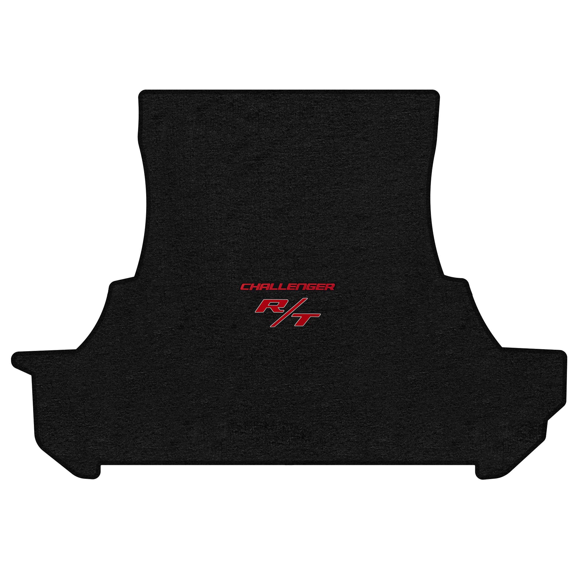 Premium Luxury Custom-Fit Carpeted Floor Mats & Trunk Liners for 2011 Dodge Challenger RWD - Charcoal with Red 'Challenger' R/T Logo (No Subwoofer) - Perfect for Road Trips & Car Shows