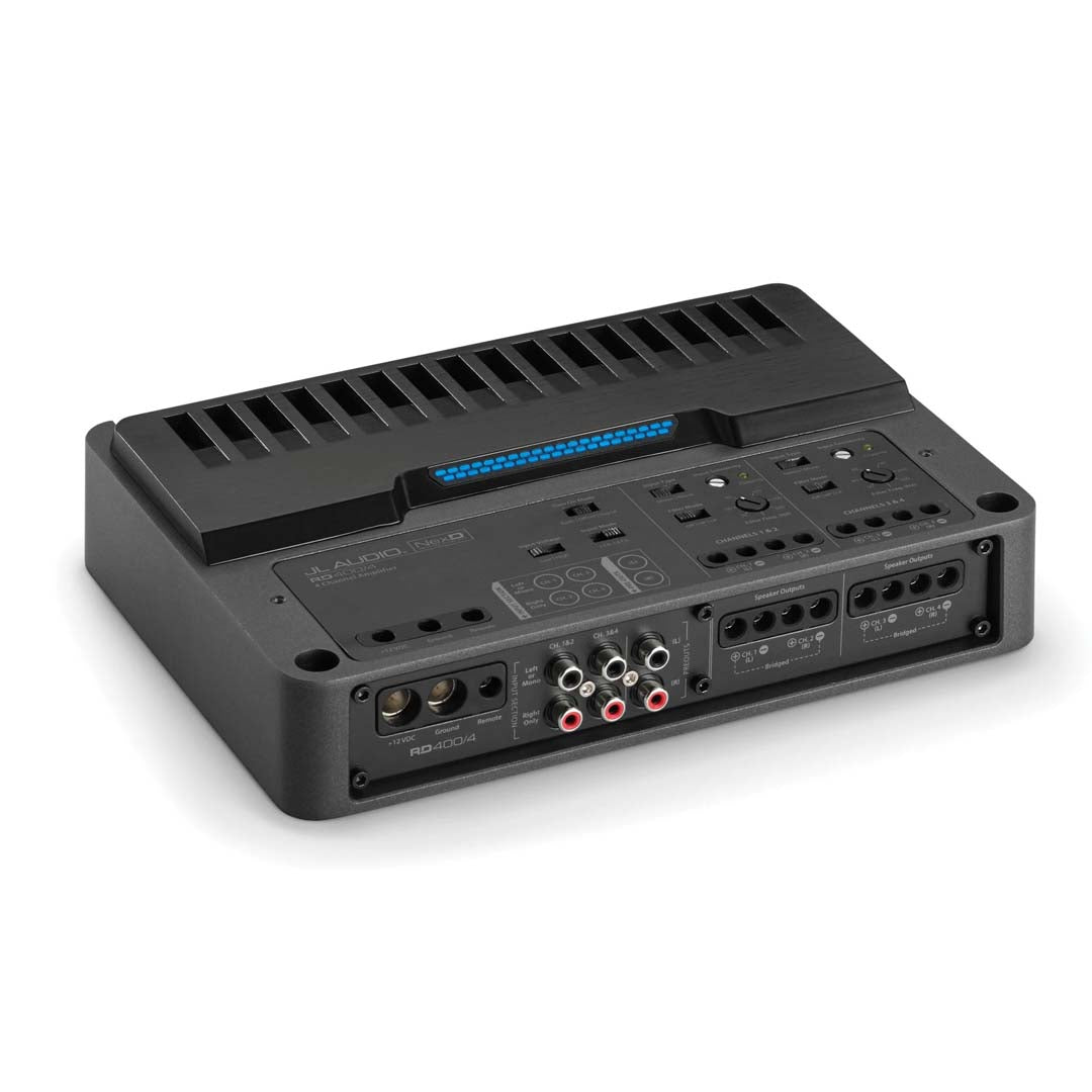 JL Audio RD400/4 400W 4-Channel Class D Full Range Car Amplifier - Premium Sound for Cars, Trucks & Marine Boats | Perfect for Car Audio Upgrades & Marine Stereo Systems