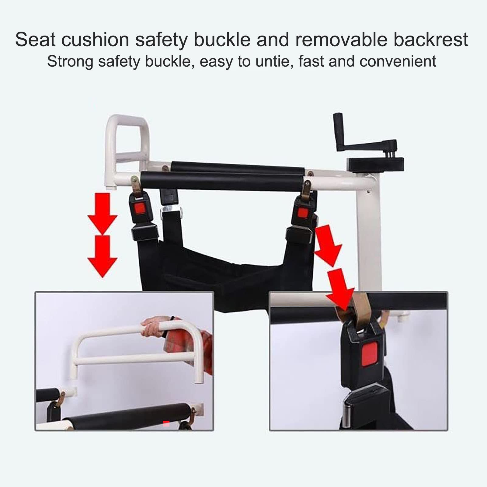 **Adjustable Height Patient Transfer Lift Wheelchair with Toilet Seat - Portable Shower & Car Lift for Elderly & Disabled - Home Use for Bed to Toilet Mobility Assistance**