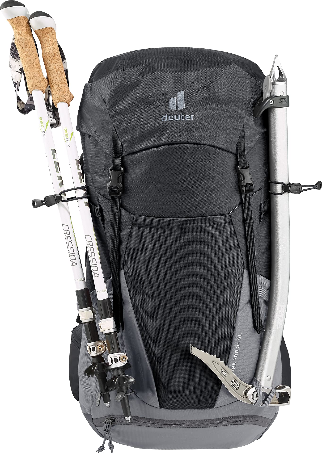 Deuter Futura Pro 34 SL Women's Hiking Backpack - Lightweight & Ergonomic Design for Outdoor Adventures - Perfect for Day Hikes, Camping & Travel - Black-Graphite