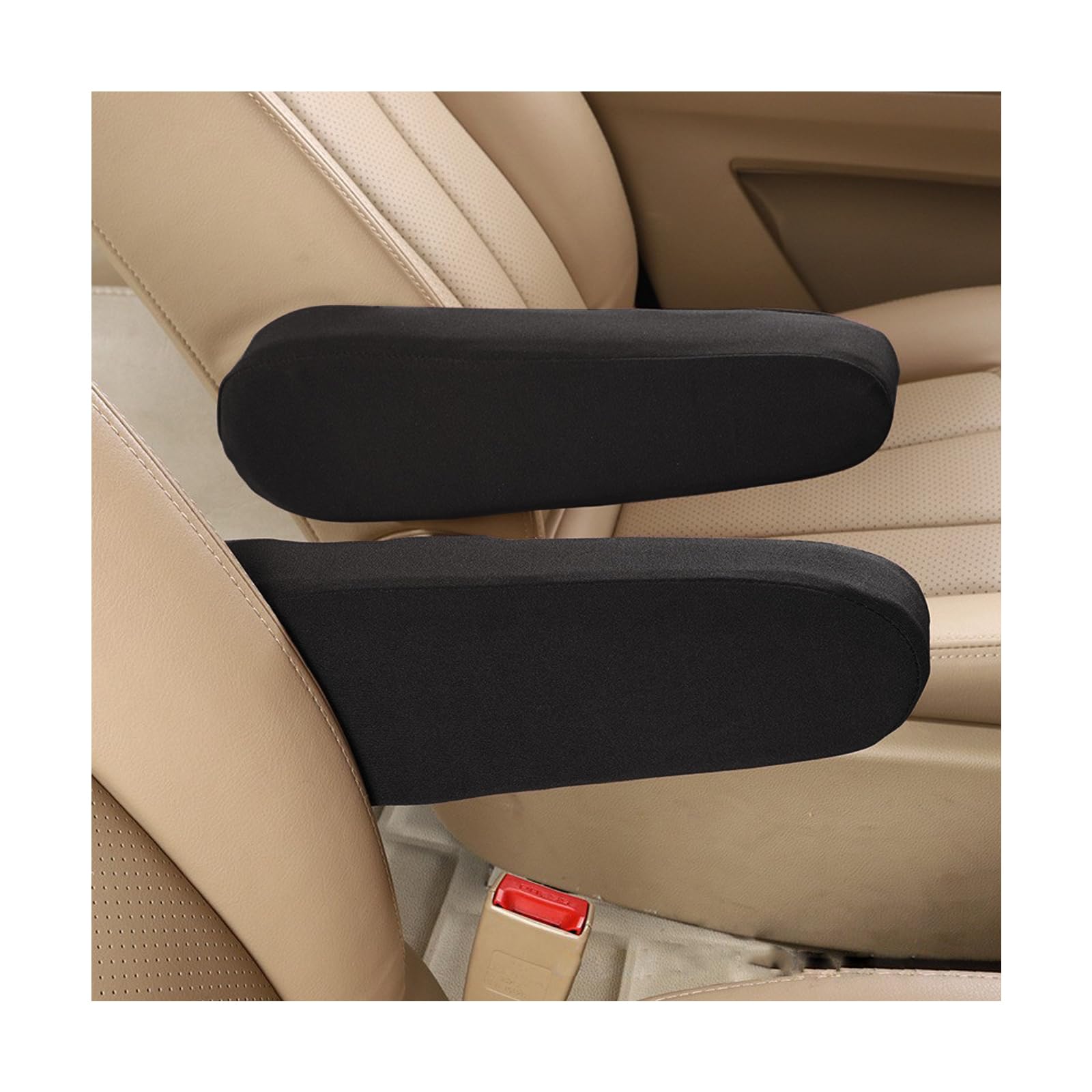 Kewucn 2 Pack Elastic Car Seat Armrest Covers - Universal Front Seat Arm Rest Protectors for Cars, Trucks & SUVs - Soft Fabric Auto Interior Accessories (Black) | Perfect for Comfort & Vehicle Decor Protection