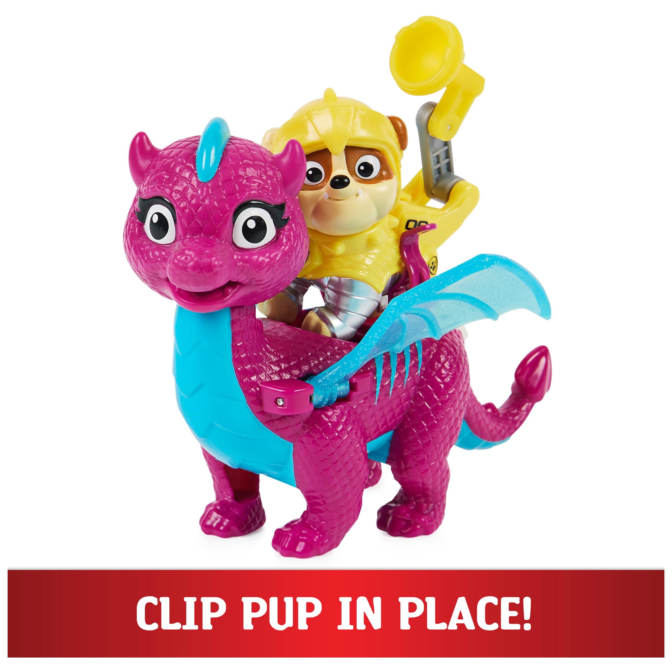 Paw Patrol Rescue Knights Rubble & Dragon Blizzie Action Figure Set - 2 Pack Kids Toy for Boys & Girls Age 3+ | Birthday Gift, Pretend Play, Adventure Role Play