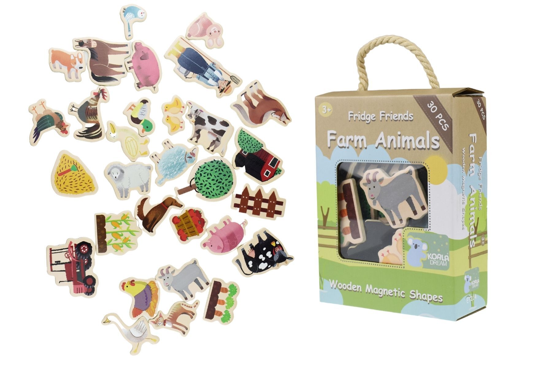 Koala Dream Fridge Friends Magnetic Farmyard Animals - Fun Refrigerator Magnets for Kids, Toddler Learning Toys, Kitchen Decor & Playroom Organization (Set of 6) - Perfect for Playtime, Classroom Activities & Fridge Organization