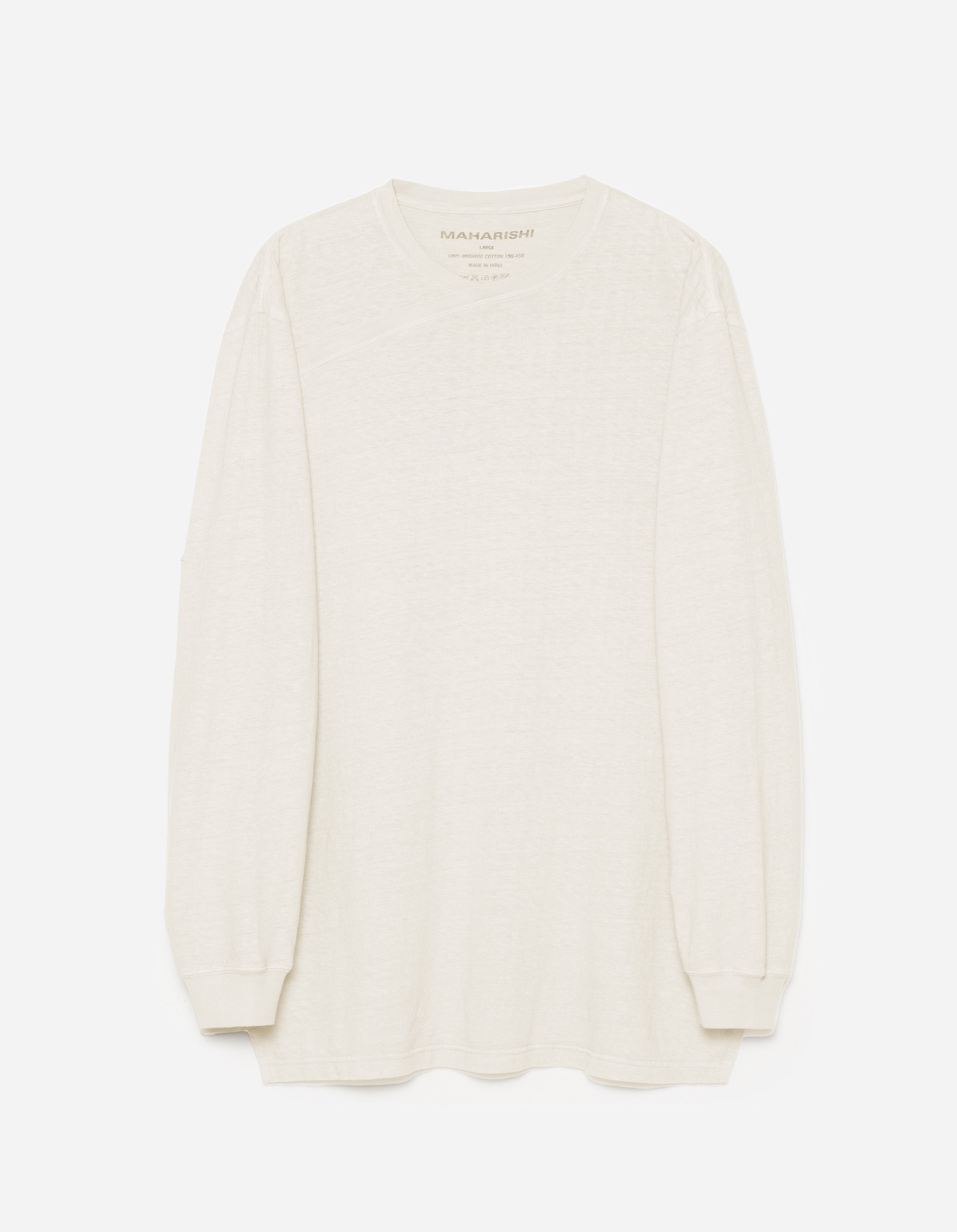 Organic Hemp Long Sleeve T-Shirt for Men & Women - 6001 Monk Eco-Friendly Crewneck Top in Ecru - Perfect for Yoga, Hiking & Casual Wear