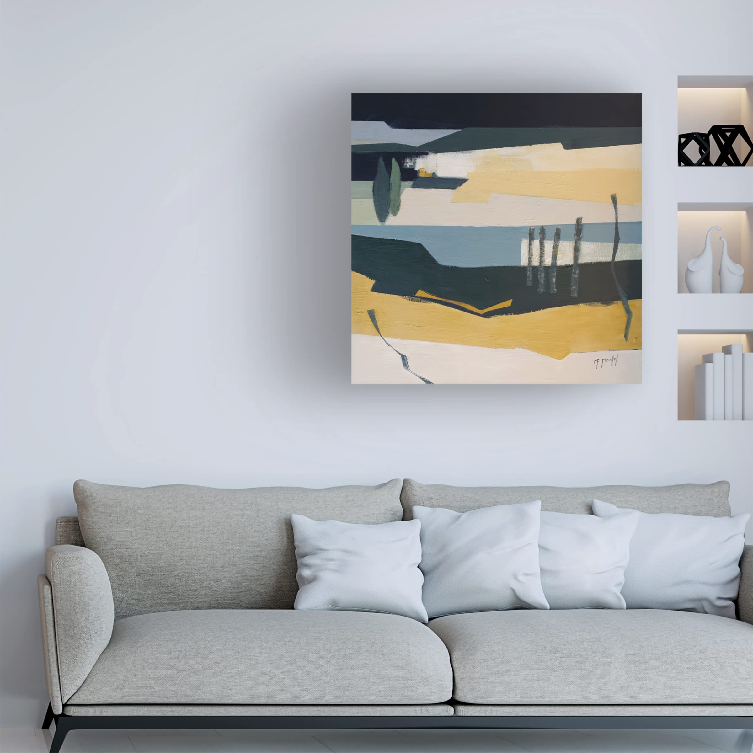 Trademark Fine Art 'Sometimes Obvious' Canvas Wall Art by Fanou Montel - Modern Abstract Painting for Living Room, Bedroom & Office Decor
