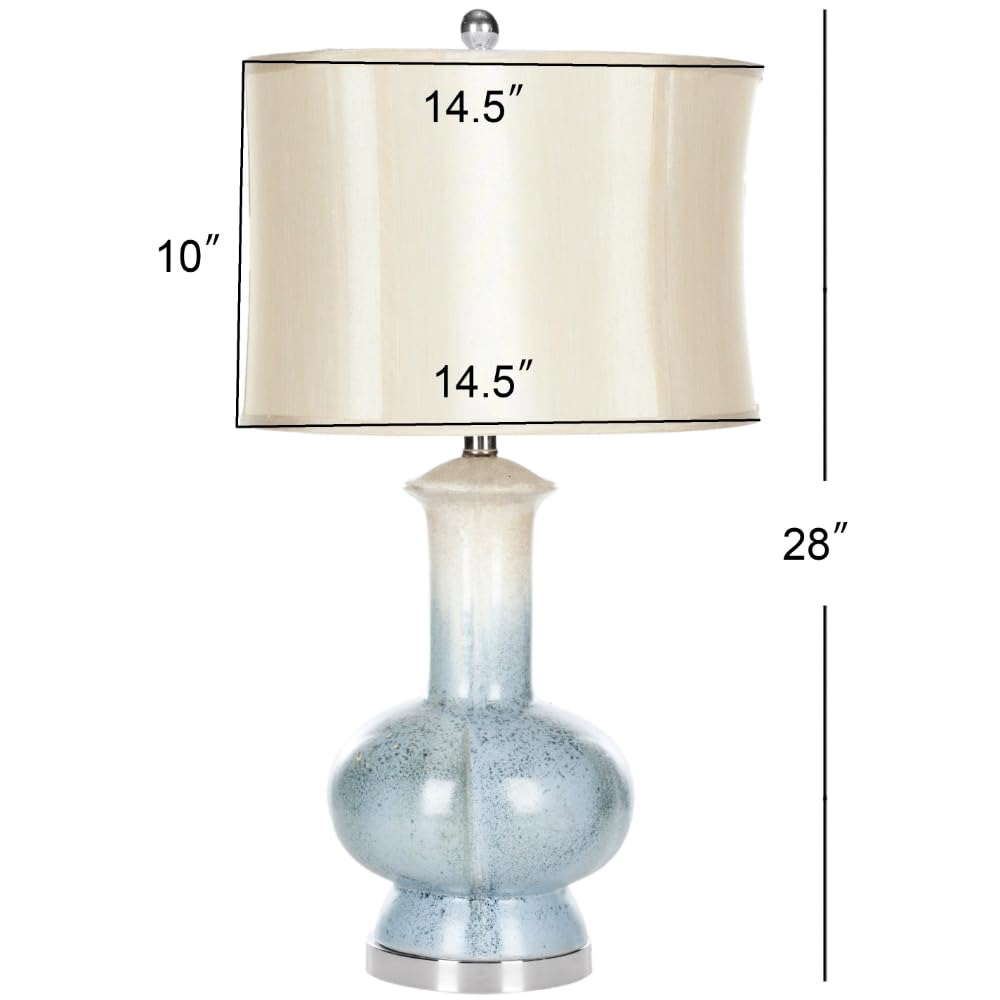 SAFAVIEH Leona Modern Cream & Blue Ombre Ceramic Table Lamp - 29 Inch LED Bedside Lamp for Bedroom, Living Room, Home Office & Nightstand (Bulb Included) | Elegant Lighting for Reading, Working & Relaxing