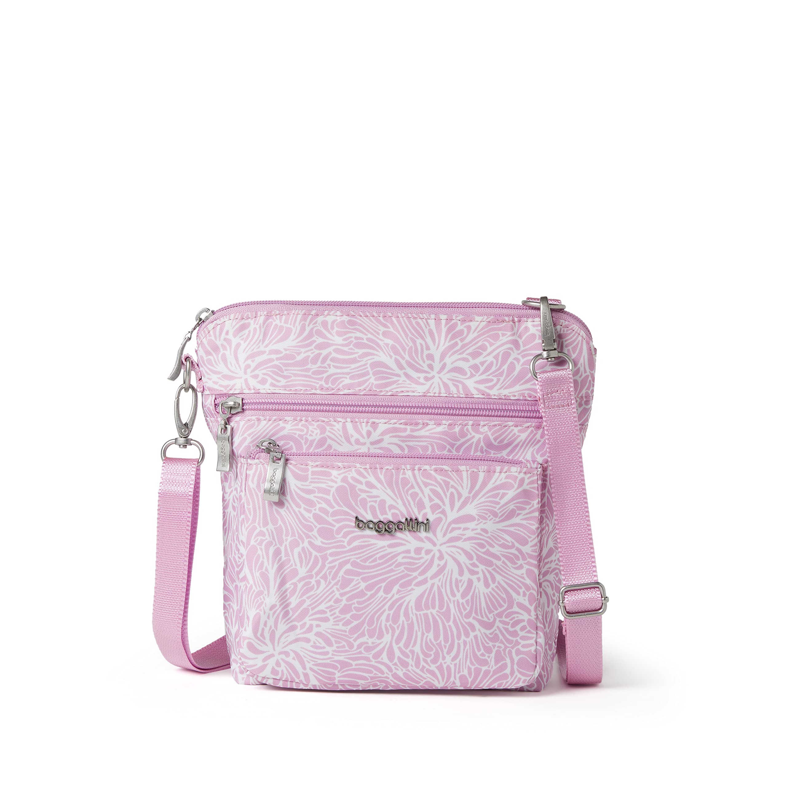Baggallini Women's Crossbody Bag - Pink Blossom for Travel & Daily Use