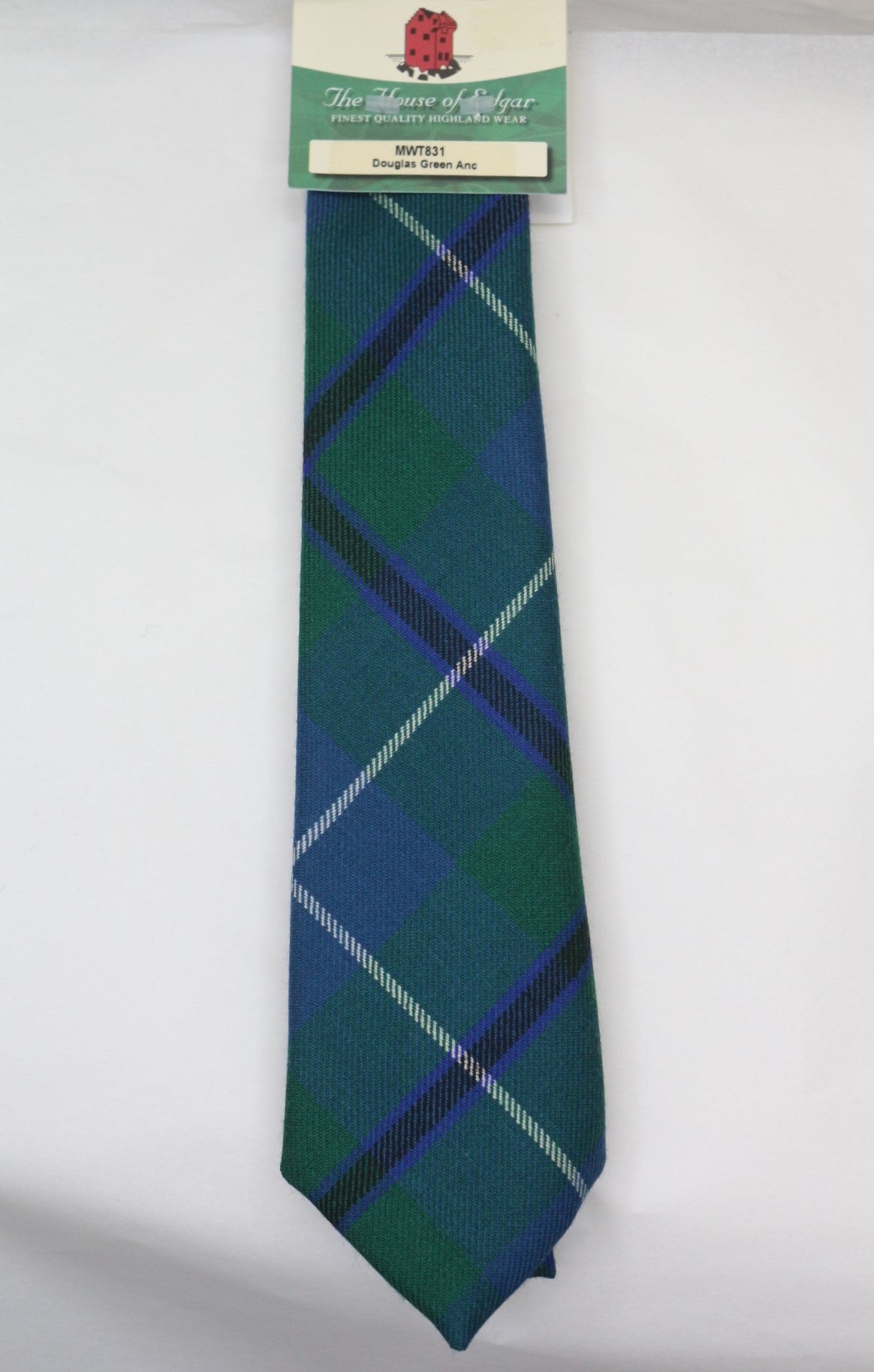 Douglas Ancient Tartan Tie - Premium Wool Necktie by House of Edgar Weavers | Classic Scottish Style for Weddings, Business & Formal Occasions