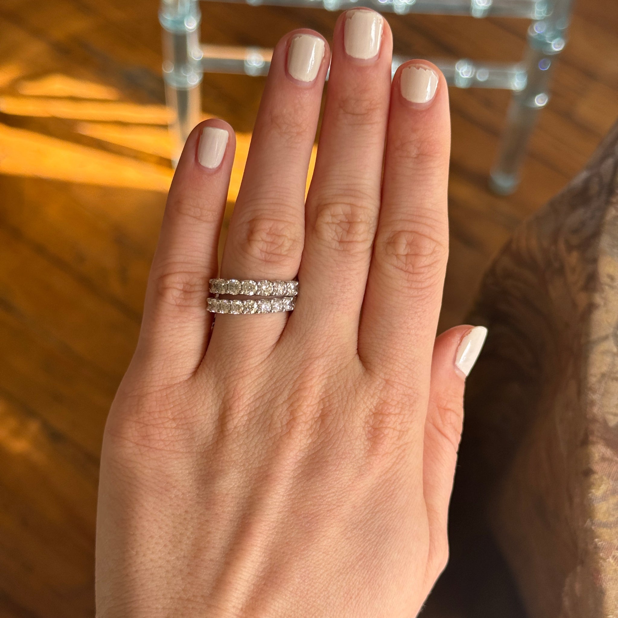 1.5ctw Round Diamond 9 Stone 14K White Gold Wedding Band - Perfect for Engagement, Anniversary & Bridal Jewelry Gifts