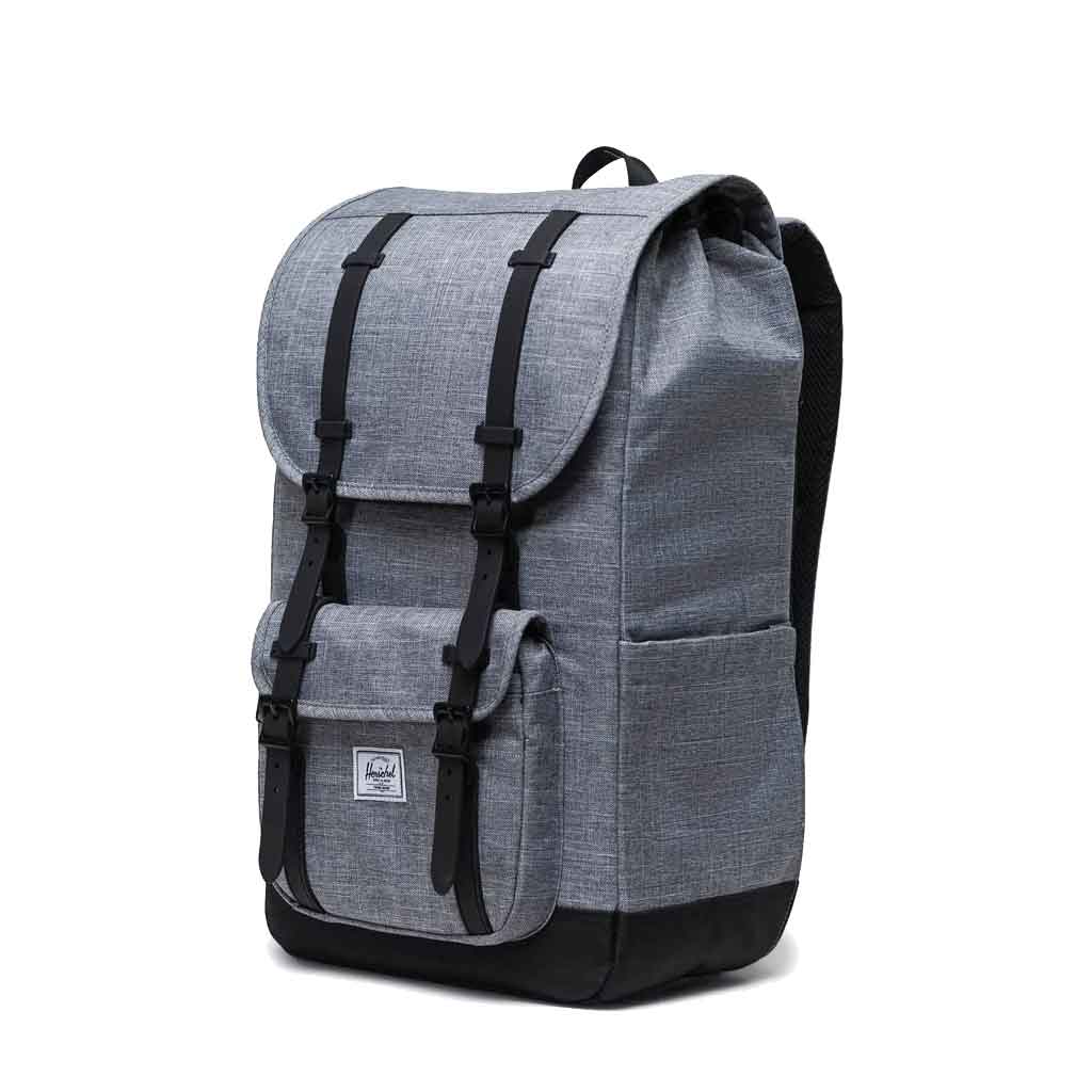 Herschel Little America Backpack - Raven Crosshatch Design - Durable Laptop Backpack for Travel, School & Work - Water-Resistant Daypack for Men & Women