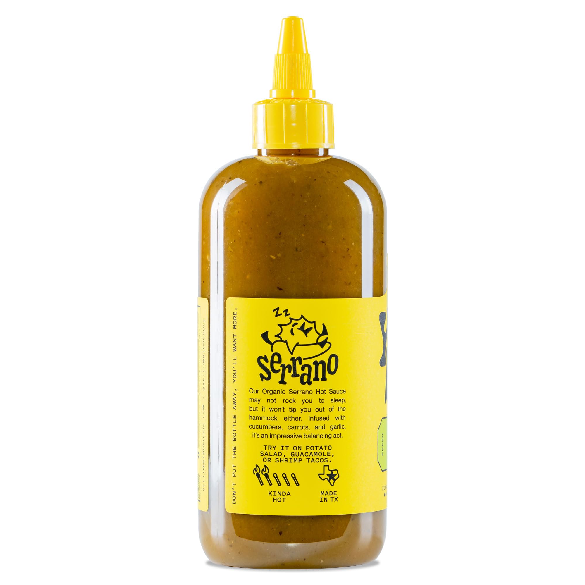 Organic Serrano Pepper Hot Sauce - Mild Green Hot Sauce with Serrano Peppers, Cucumber, Garlic & Lime - Vegan, Gluten-Free - 19.6oz (2-Pack) - Perfect for Tacos, Wings & Grilling