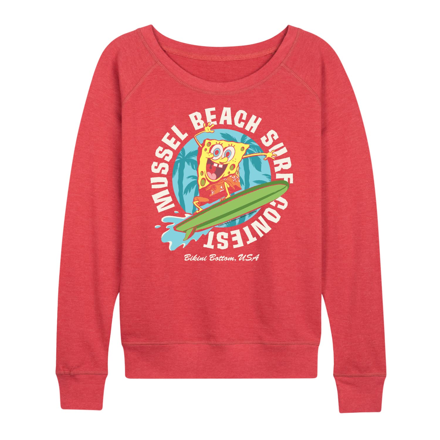 SpongeBob SquarePants Women's Lightweight French Terry Pullover Hoodie - Soft Casual Sweatshirt for Lounge, Beach & Everyday Wear