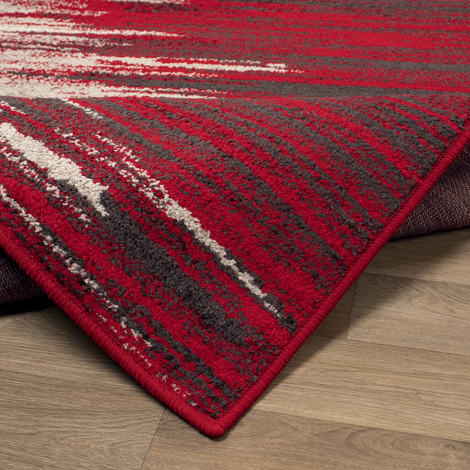 Premium 7.8' x 10' Red Area Rug - Soft Non-Slip Living Room Carpet for Home Decor, Bedroom & Office - Machine Washable Modern Floor Mat