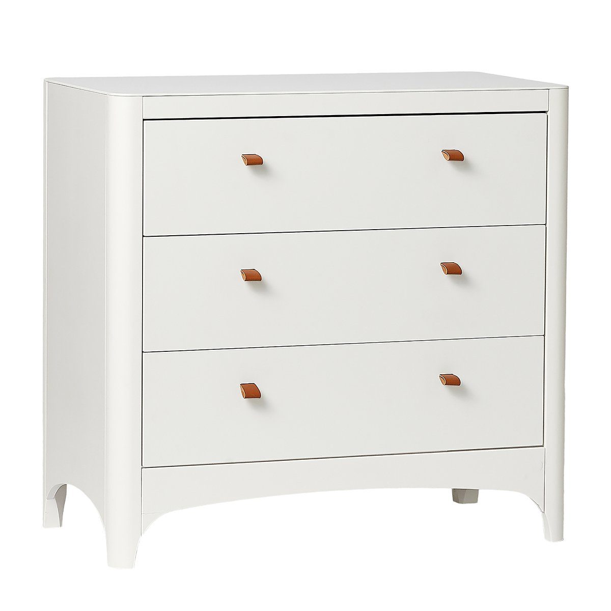 LEANDER 3 Drawer Dresser White - Modern Nursery Dresser for Baby Clothes Storage, Perfect for Kids Bedroom Organization & Nursery Decor