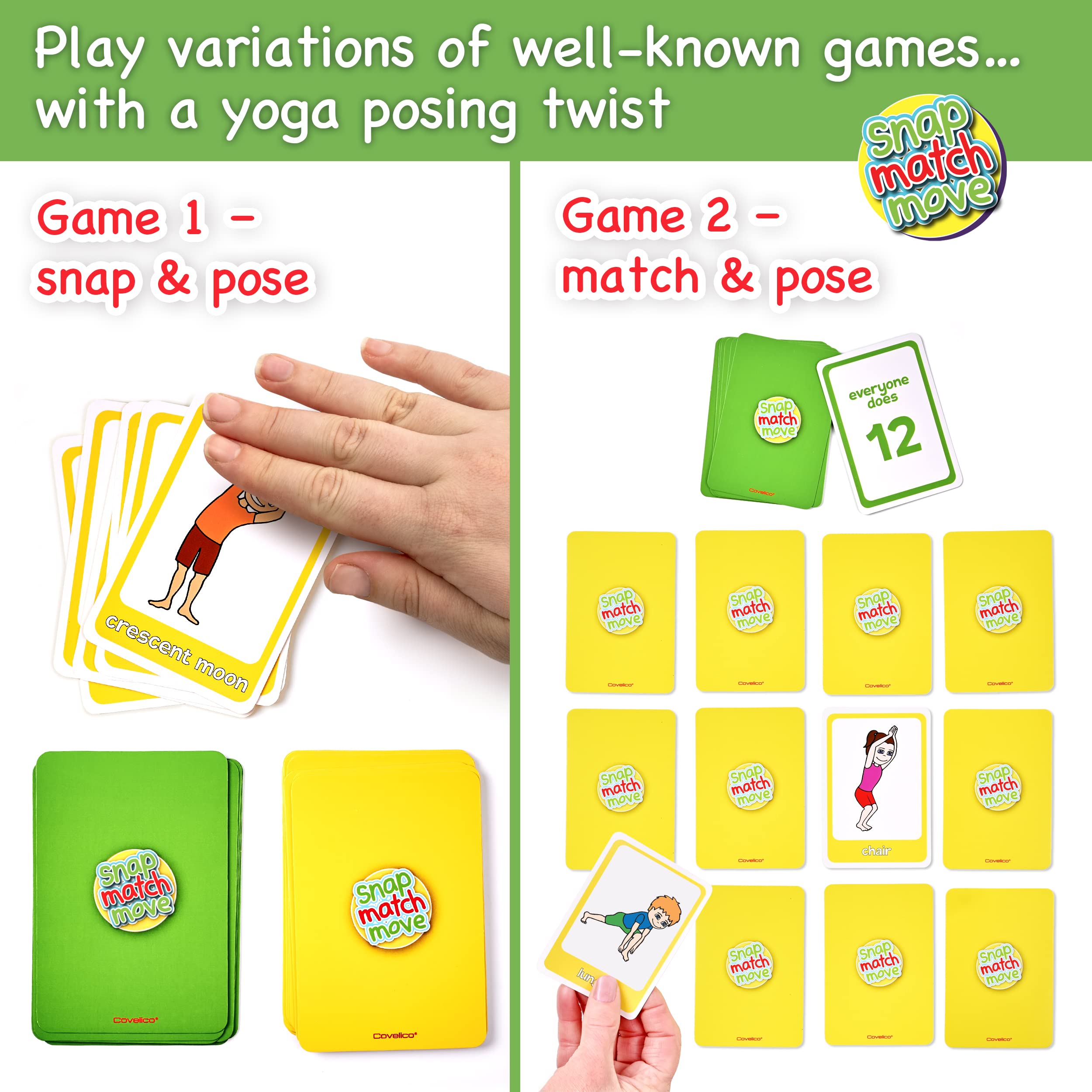 Kids Yoga Cards - Fun Yoga Pretzels & Games for Children | Memory, Snap, Go Fish Yoga Flash Cards | Yoga Props for Kids & Tweens | Perfect for Home, School & Yoga Classes
