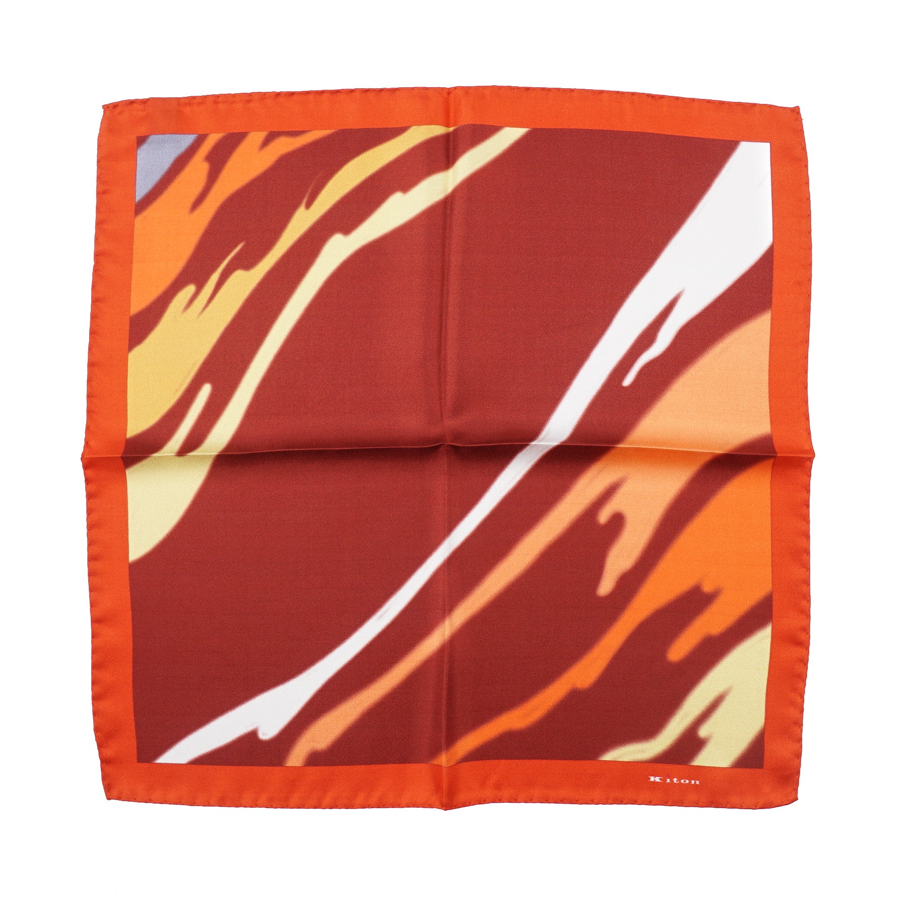 Kiton Watercolor Print Silk Pocket Square - Elegant Men's Fashion Accessory for Weddings, Business & Formal Events