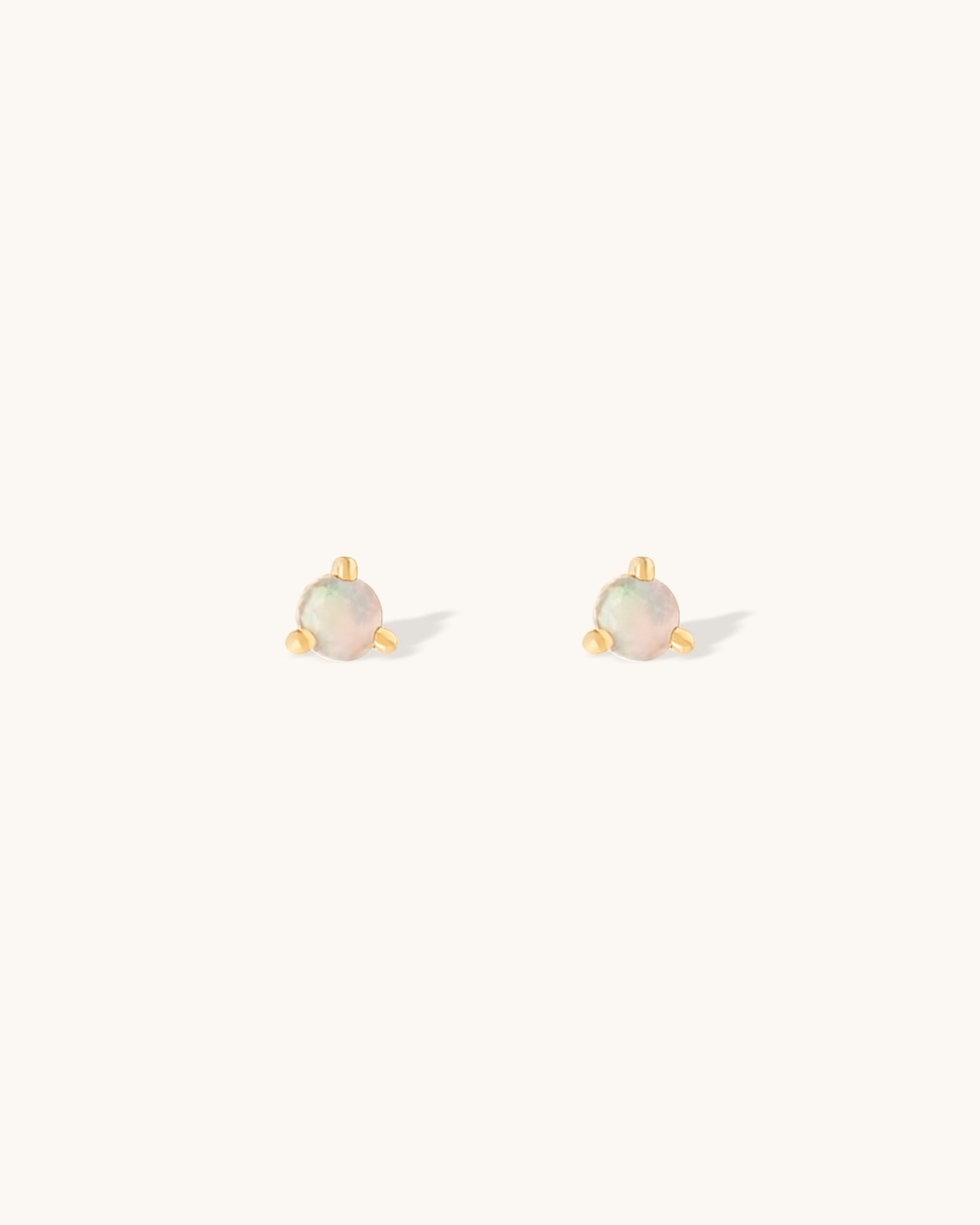 Opal Birthstone Stud Earrings for Women - 14K Gold Plated Genuine Opal Jewelry - Perfect Gift for Birthday, Anniversary & Special Occasions