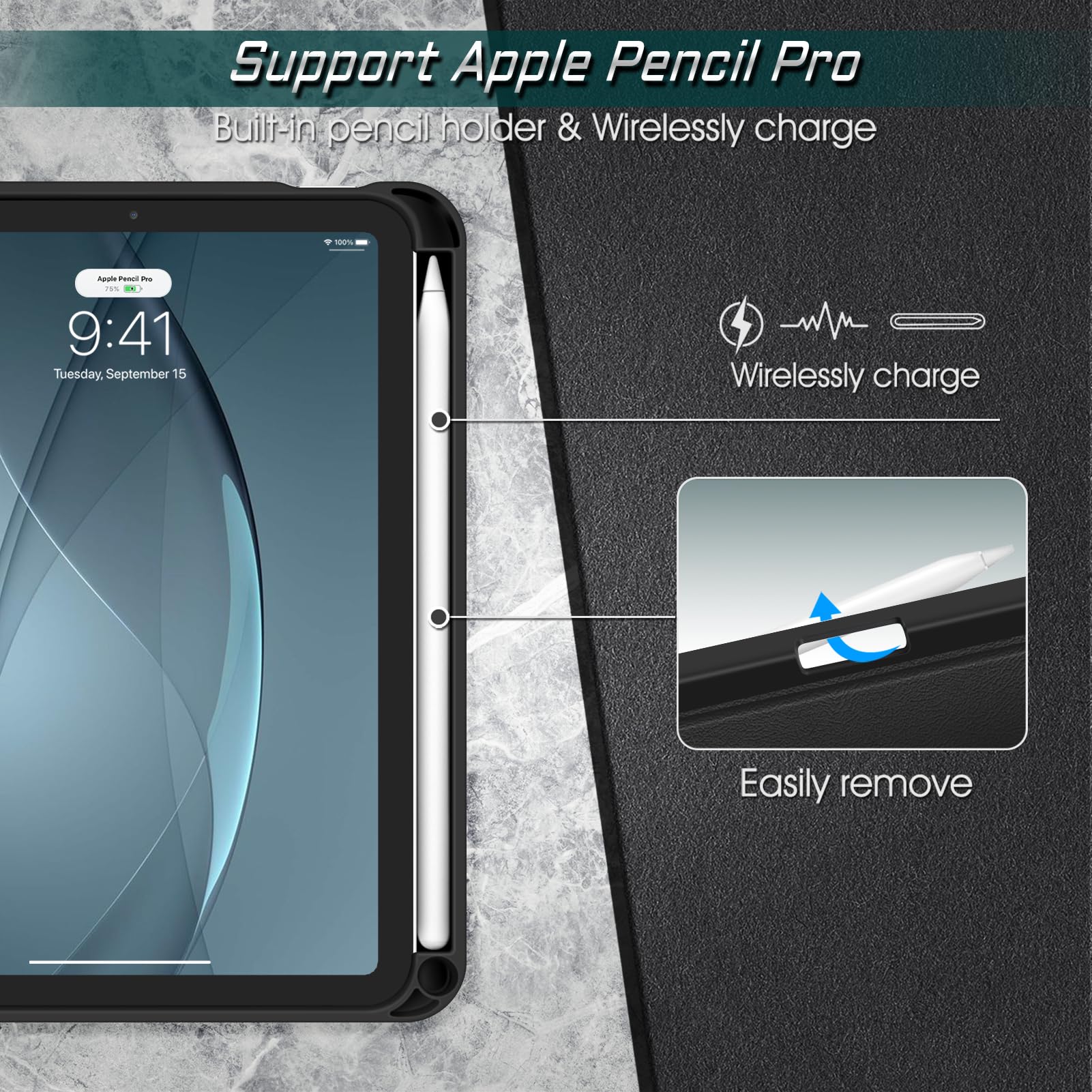 Fintie Magnetic Shockproof Stand Case for iPad Mini 7 (2024) & iPad Mini 6 - 8.3 Inch Multi-Angle Protective Cover with Soft TPU Back (Black) | Perfect for Work, Travel & Home Use