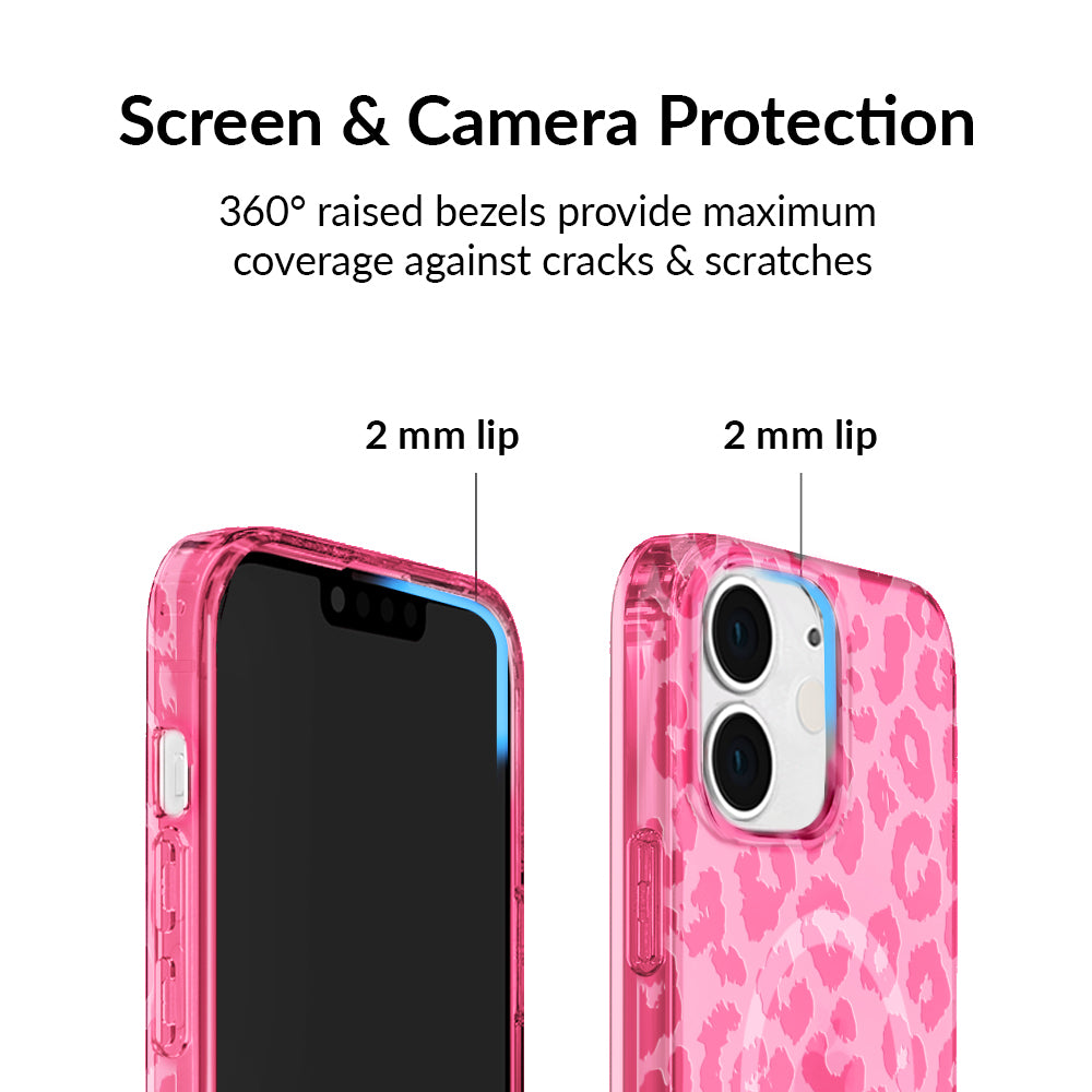 Cute Candy Pink Leopard Print iPhone Case - Trendy Protective Cover for iPhone 11/12/13/14/15 Pro Max - Perfect Gift for Girls & Women (Great for School, Work, Travel & Everyday Use)