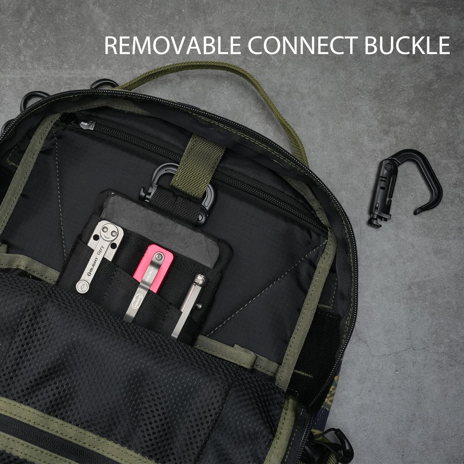 VIPERADE VE25 EDC Pouch Organizer - Compact Tool Bag for Men with Hook & Loop Panel, Multitool Hip Pack - Black | Perfect for Everyday Carry, Camping, Hiking & Outdoor Adventures