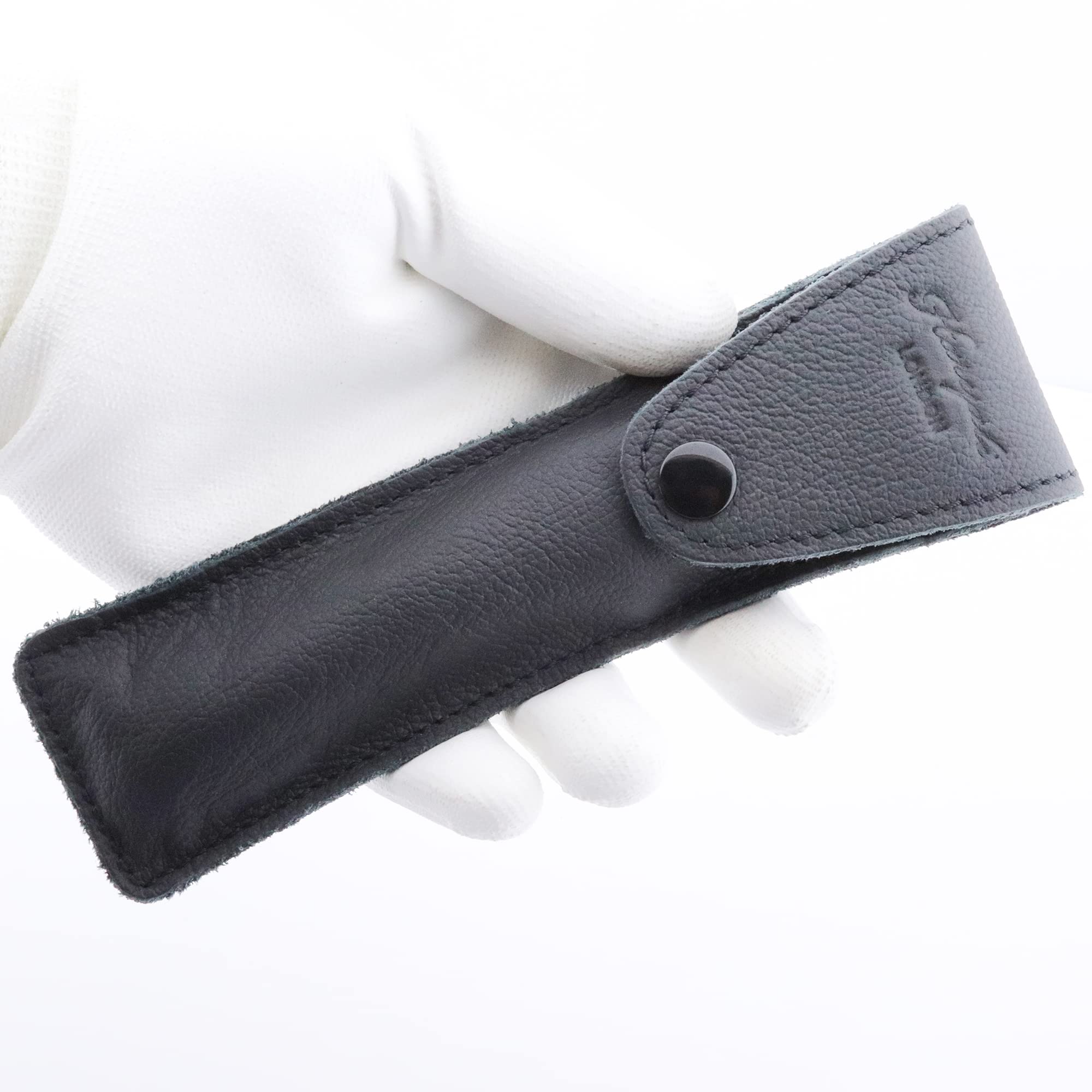 Haryali London Straight Razor Case - Premium Black Leather Travel Protective Case for Cut Throat Razor - Durable Leather Finish for Barber Shops & Home Grooming