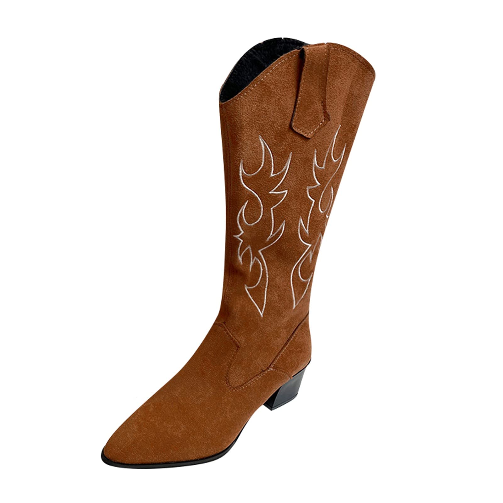 Women's Cowgirl Boots - Vintage Western Ankle Booties with Chunky Block Heels & Square Toe Embroidery | Perfect for Country Dancing, Rodeo Events & Casual Western Fashion