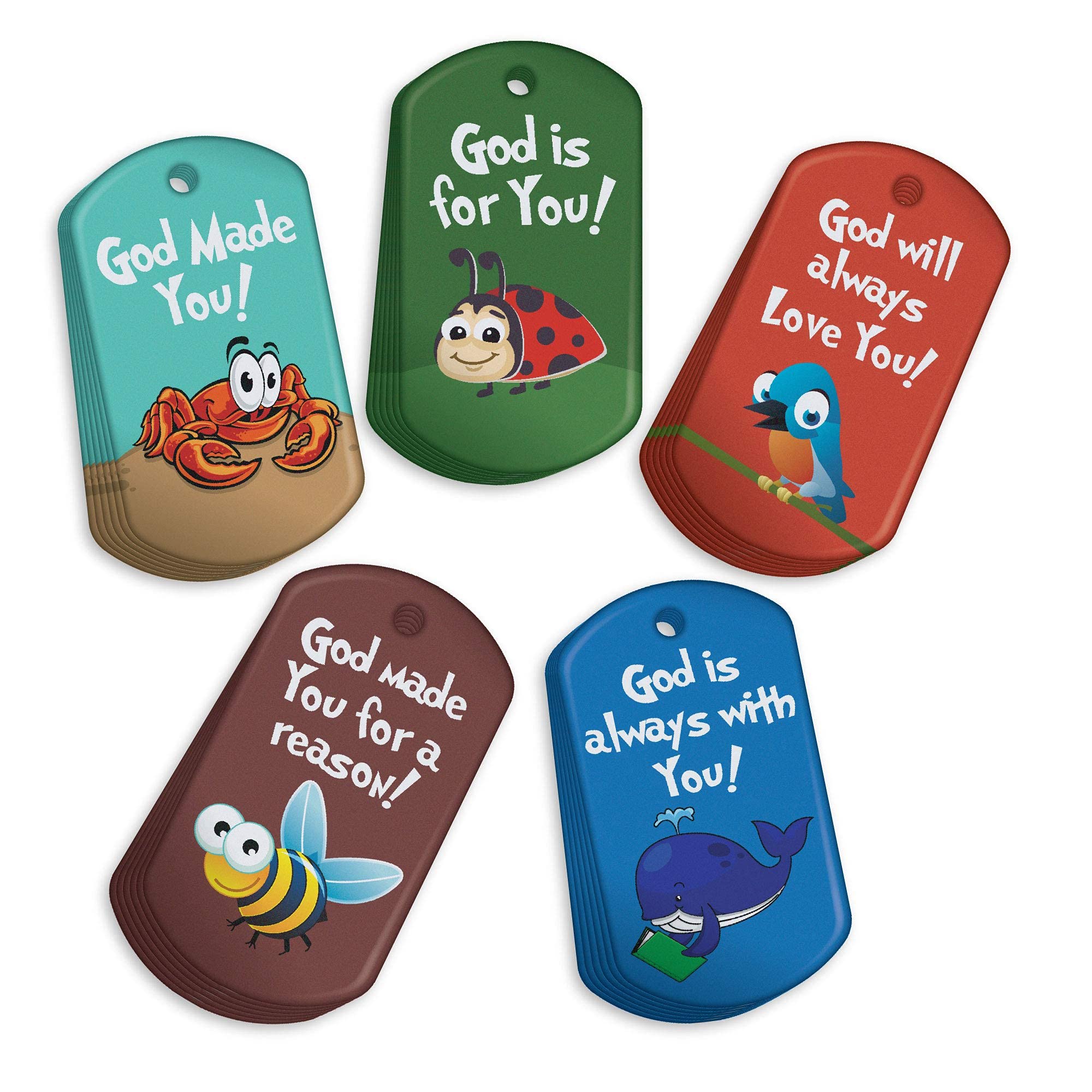 500 Christian Bible Verse Brag Tags for Vacation Bible School (VBS) - 5 Designs (100 Each) - Perfect for Sunday School Rewards, Kids Ministry Incentives & Religious Education Prizes
