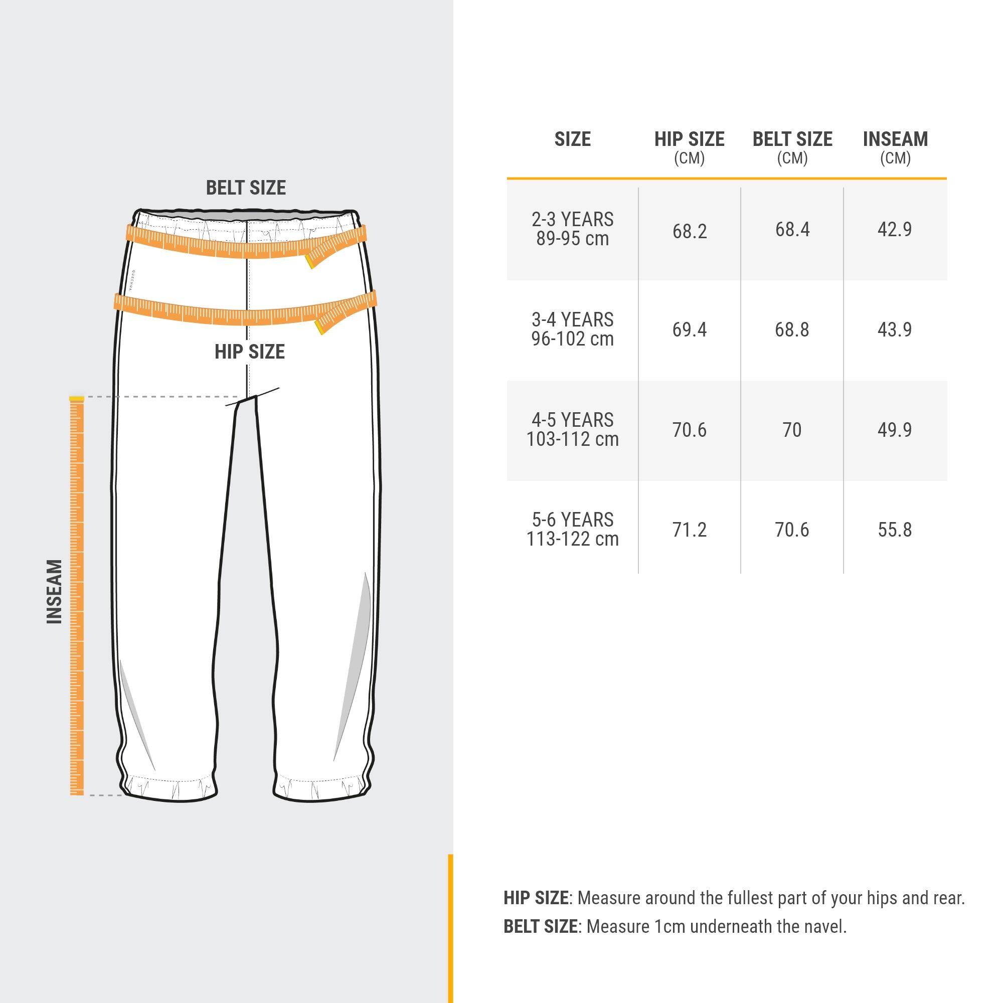Quechua Kids' MH100 Waterproof Hiking Overpants for Boys & Girls Ages 2-6 - Outdoor Adventure, Rain Protection & Playtime Comfort