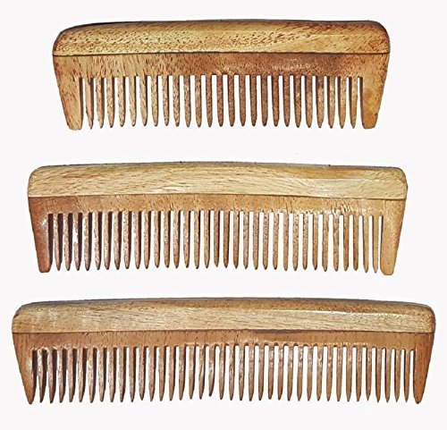 Wooden Hair Comb Set for Men & Women - Anti-Hairfall, 3-Pack for Daily Styling