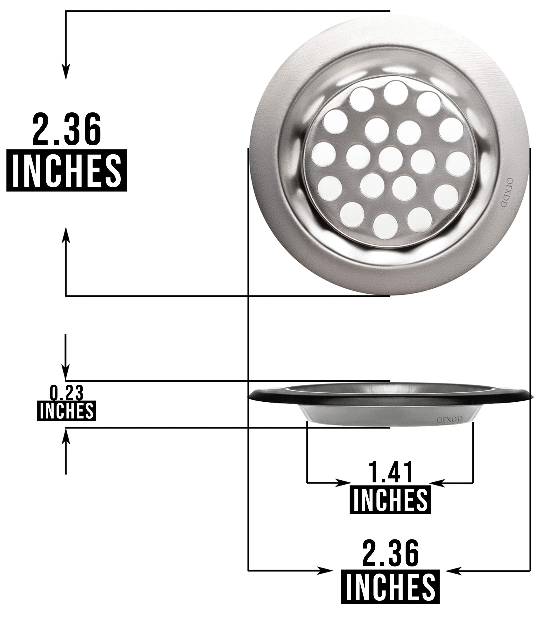 2.5 Inch Stainless Steel Sink Strainer - Bathtub & Kitchen Drain Hair Catcher for Bathroom & Kitchen Sink - Durable Food & Debris Filter (2 Pack) - Perfect for Preventing Clogs in Showers, Tubs & Sinks